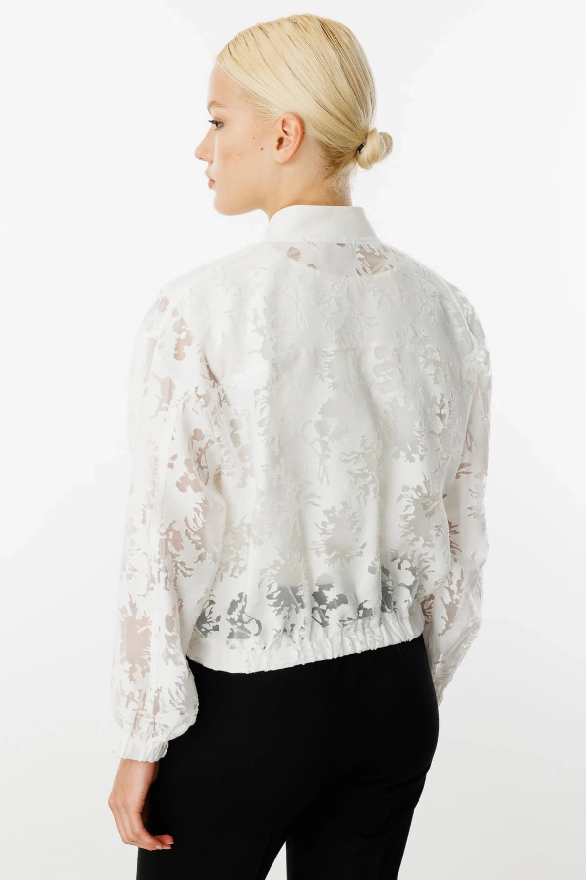 Ekol Kadın Tül Bomber Ekru Ceket 06028