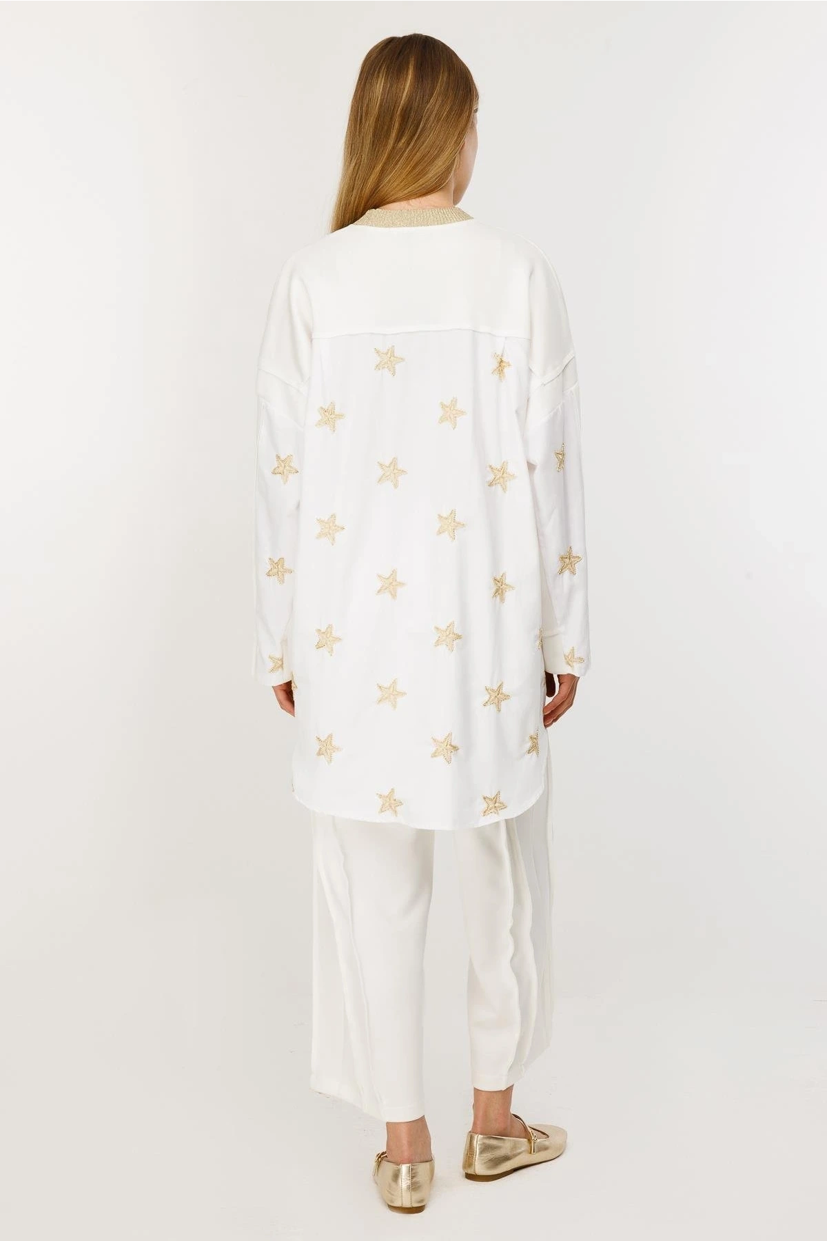 Ghisa Kadın Yıldız İşlemeli Ekru Takım 25YGSTKM4918