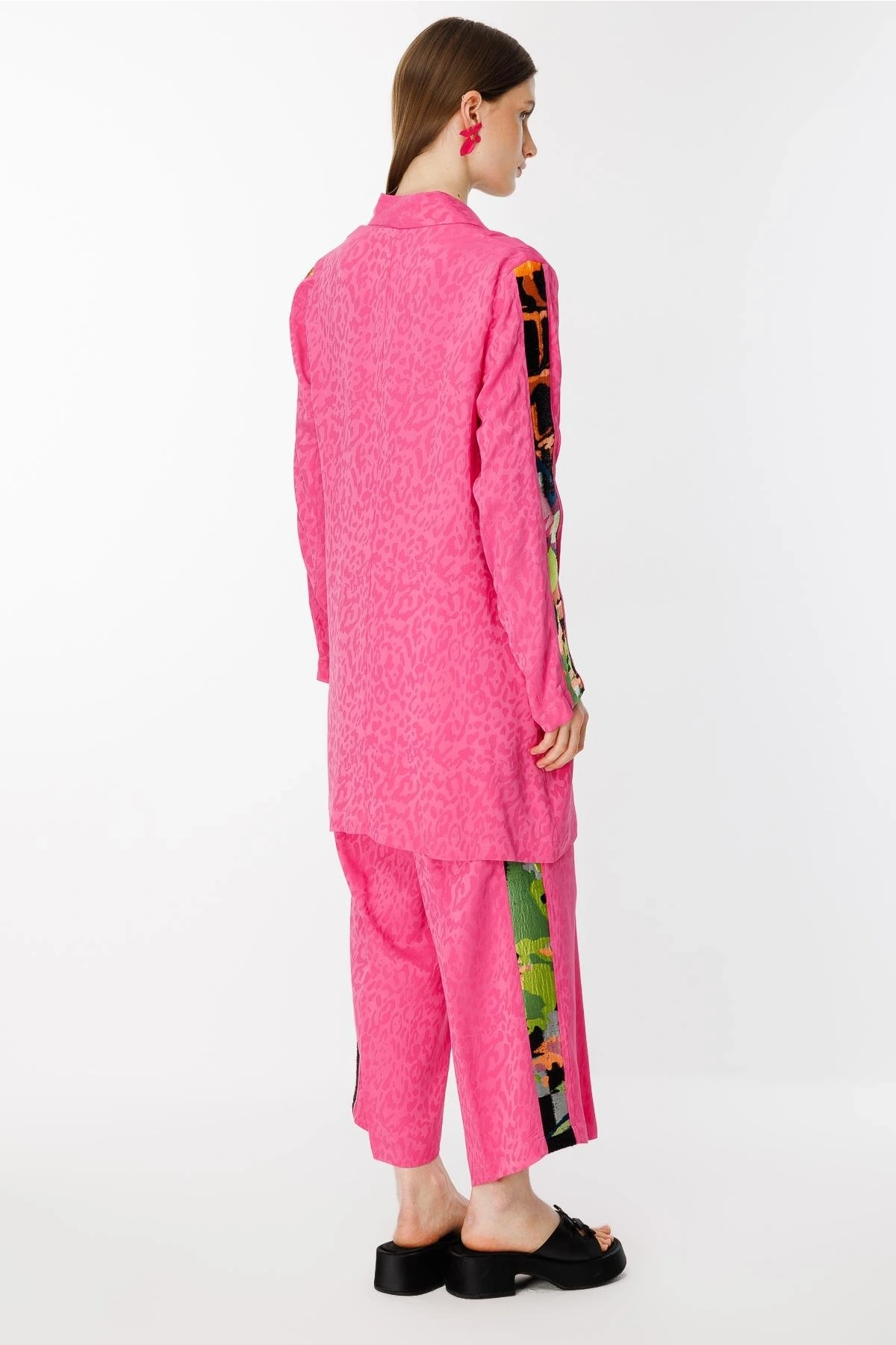 Ghisa Jakar Kumaş Leopar Desenli Pembe Takım 25YGSTKM3068