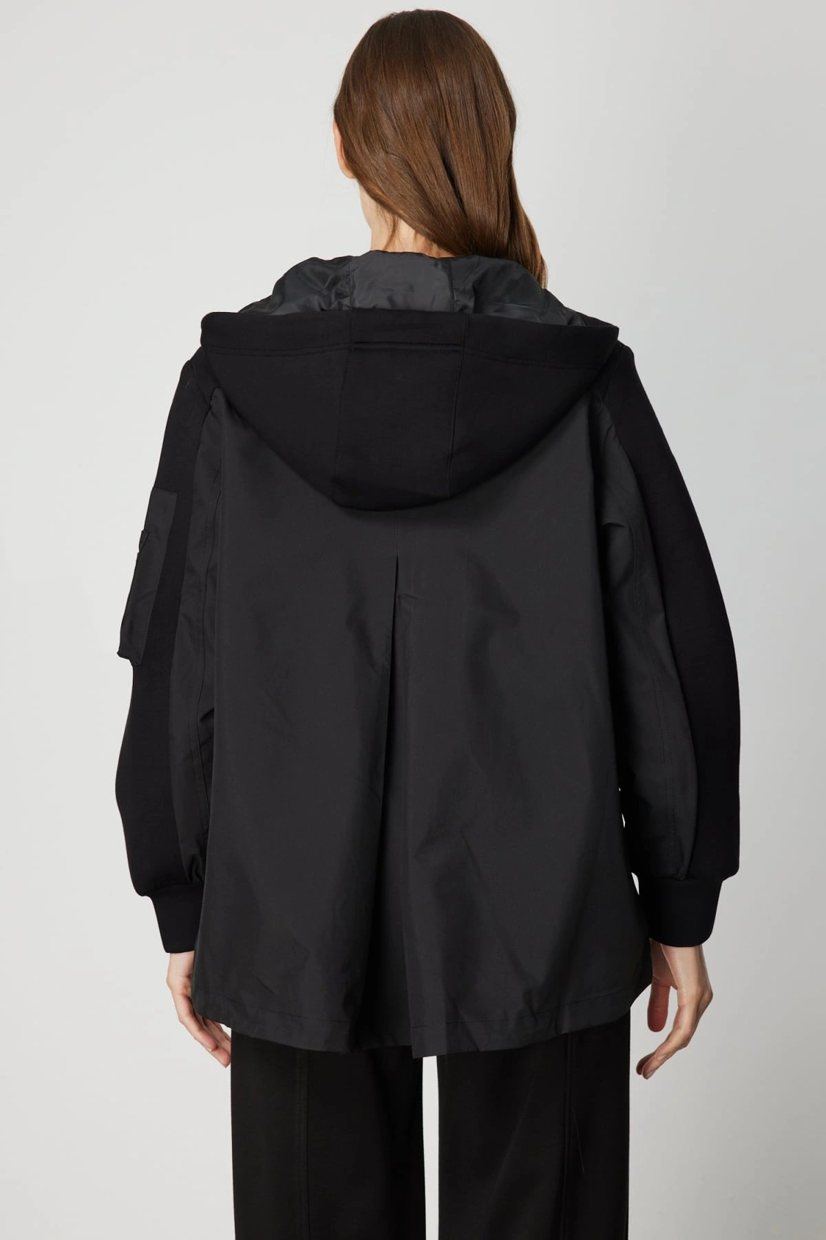 On Fashion Kadın Kapüşonlu Fermuarlı Siyah Mont 60704