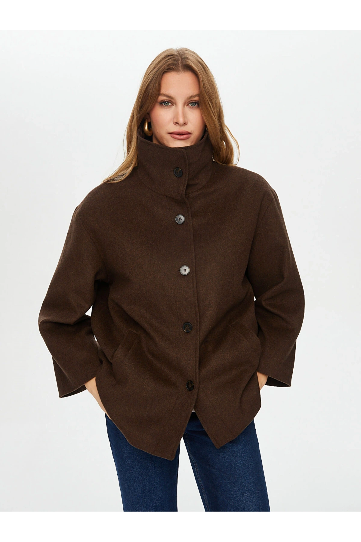 Faik Sönmez Kadın İçi Kapitone Detaylı Kahverengi Kaban UW26KBN001