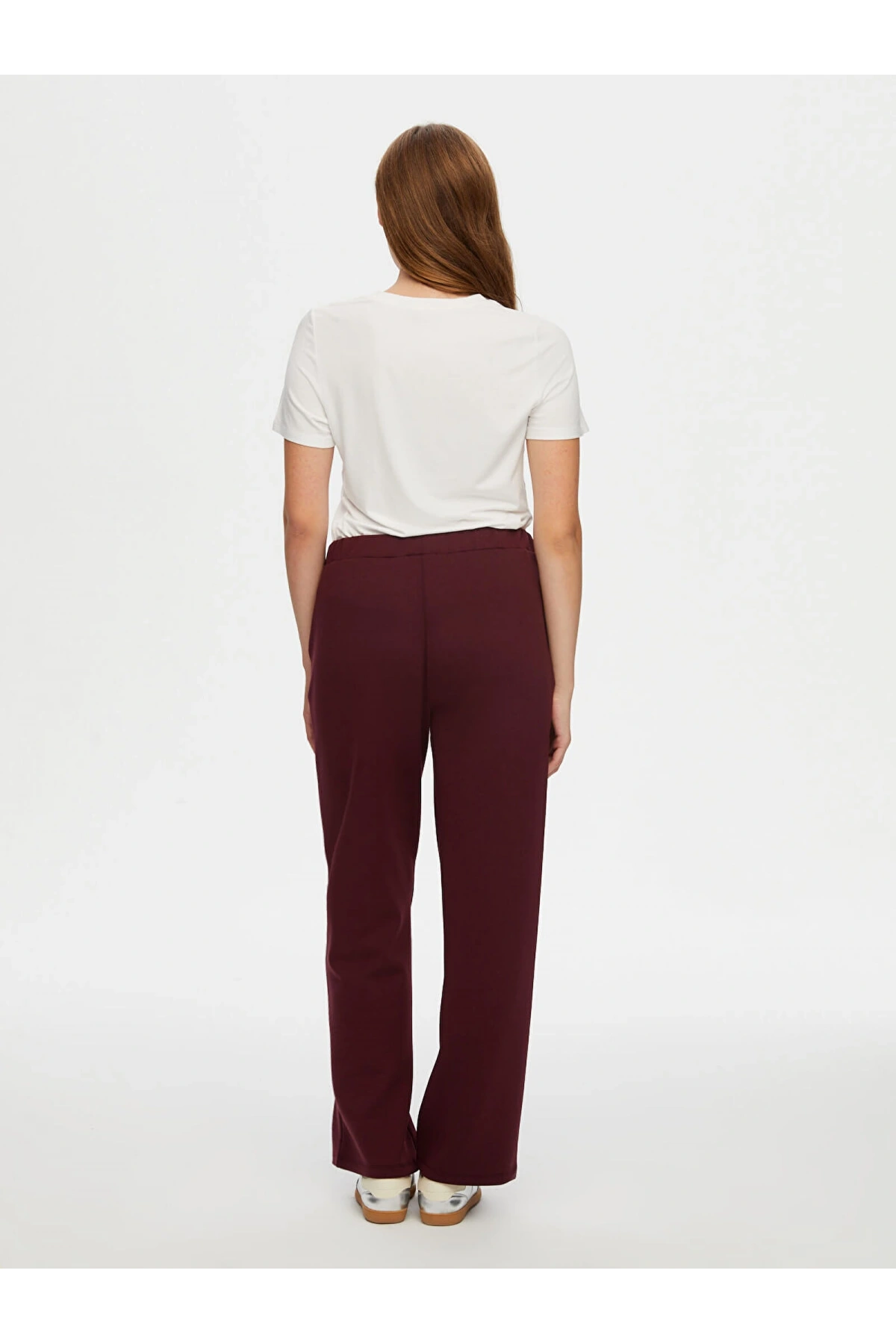 Faik Sönmez Kadın Önü Dikiş Detaylı Modallı Wide Leg Fit Mürdüm Eşofman Alt UW26ESA005