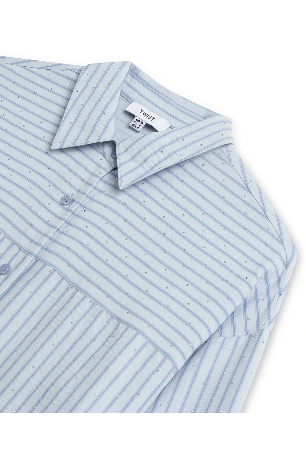 Twist Hotfix Baskılı Çizgi desen Gömlek TS1260025160