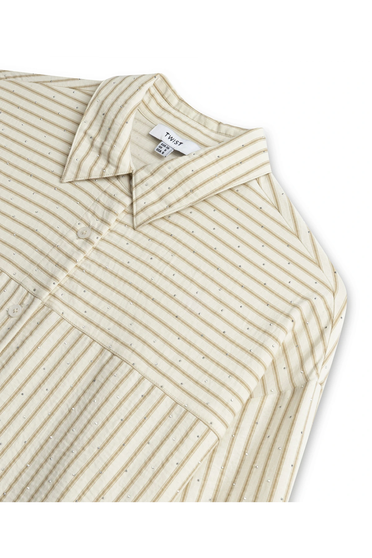 Twist Hotfix Baskılı Çizgi desen Gömlek TS1260025160