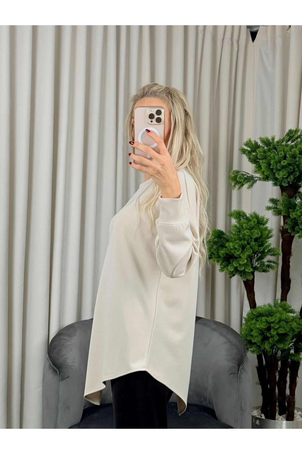 On Fashion Sıfır Yaka Fermuar Detaaylı Tunik 56433