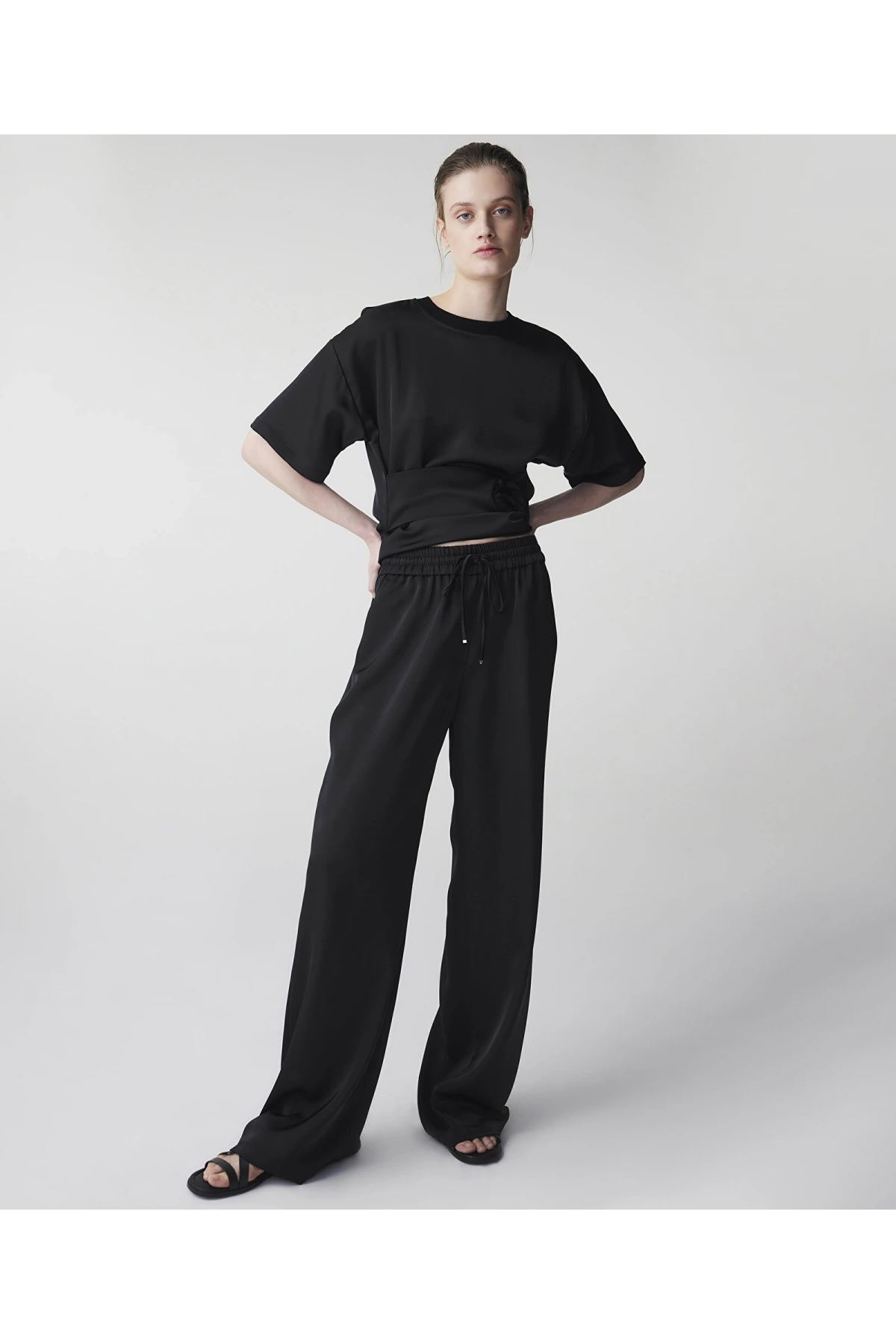 İpekyol Wide Leg Fit Saten Pantolon IS1260003147