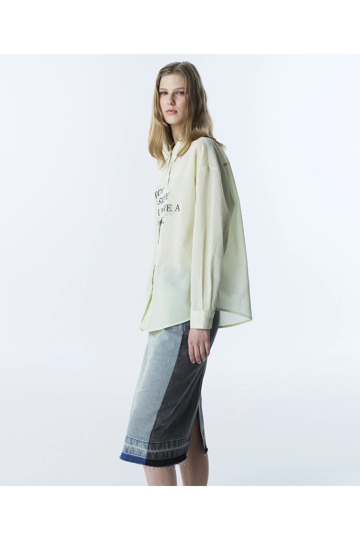 Twist Slogan Ve Görsel Baskılı Oversize Gömlek TS1260025110