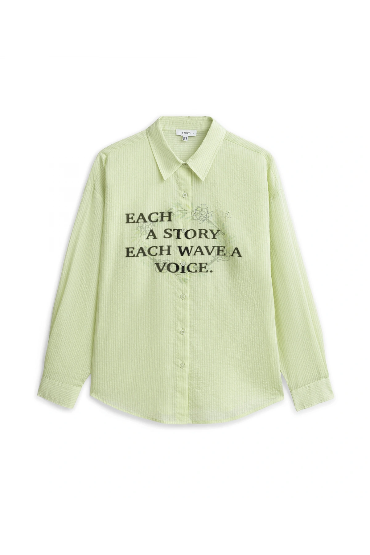 Twist Slogan Ve Görsel Baskılı Oversize Gömlek TS1260025110