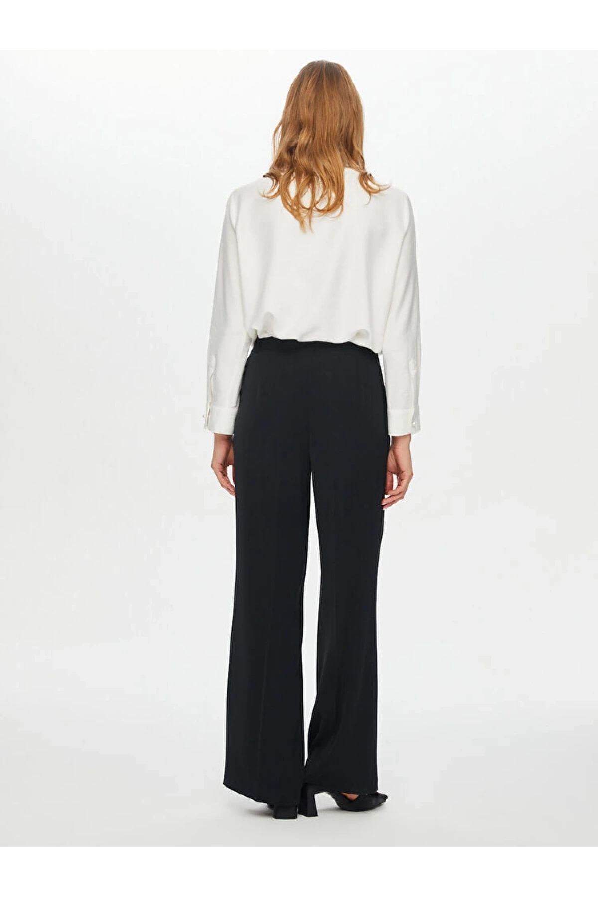 Faik Sönmez Kadın Wide Leg Siyah Pantolon B00081