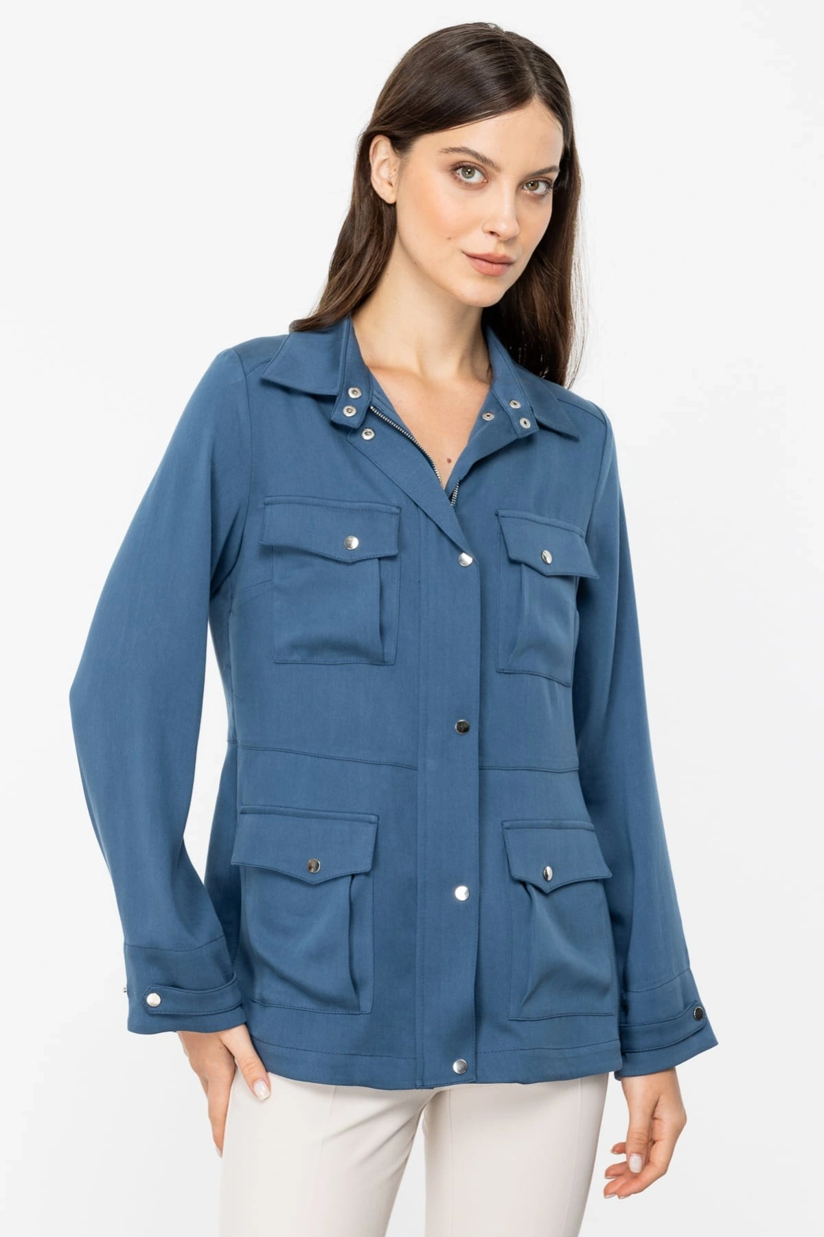 Ekol Çıt Çıt Detaylı Trençkot 06032