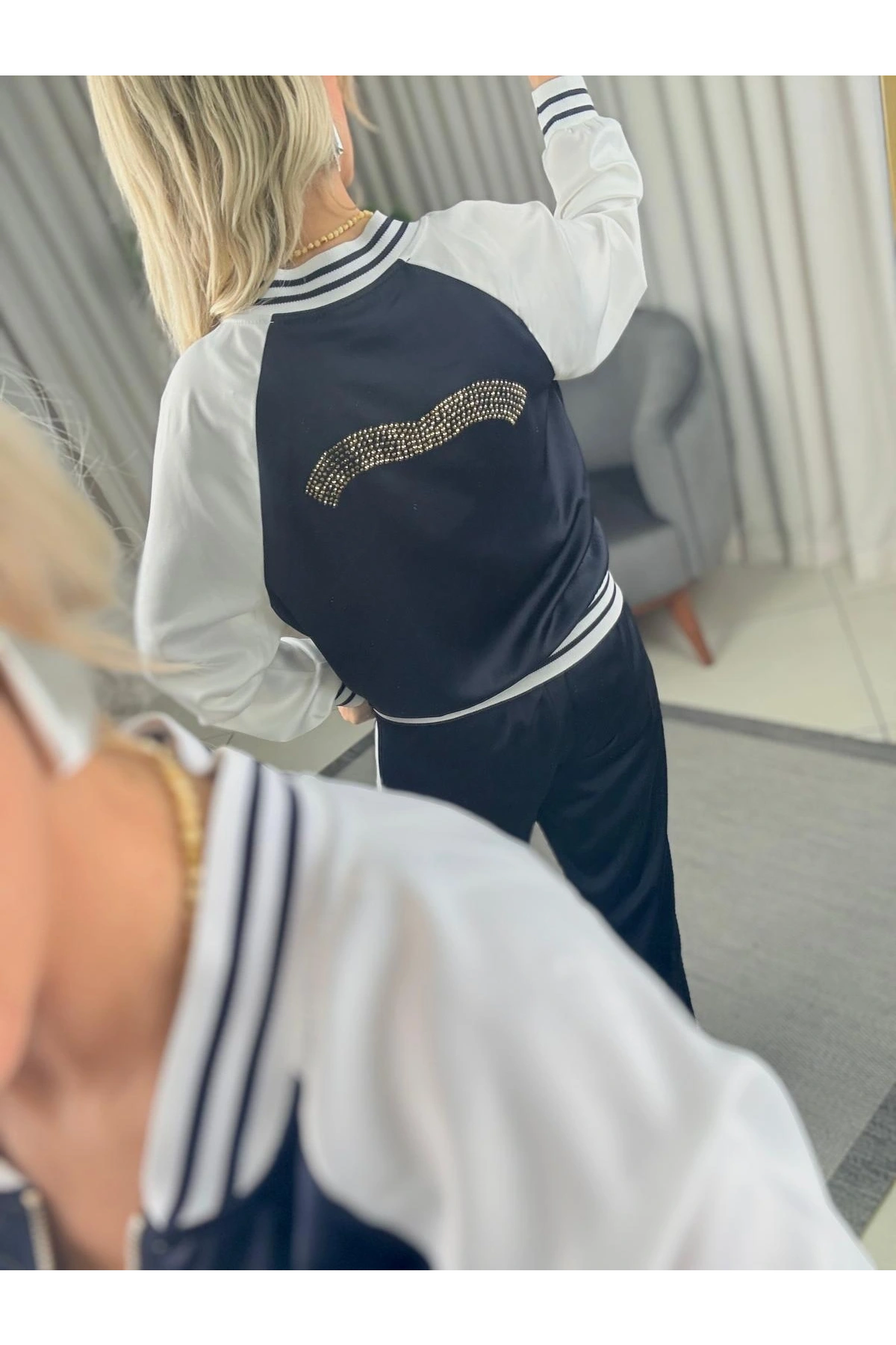 On Fashion Fermuarlı Ribanalı Eşorfman Üst 56349