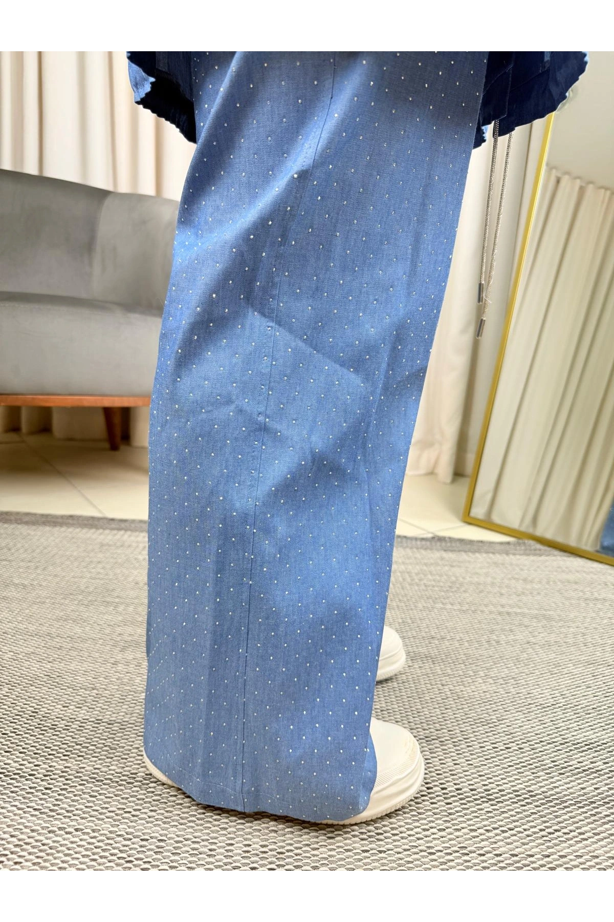 Fuat Gürşen Beli Lastikli Taşlı Pantolon 3407