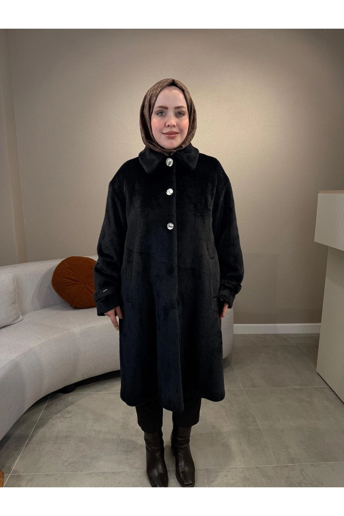 Matex Düğmeli Peluş Kaban 8251