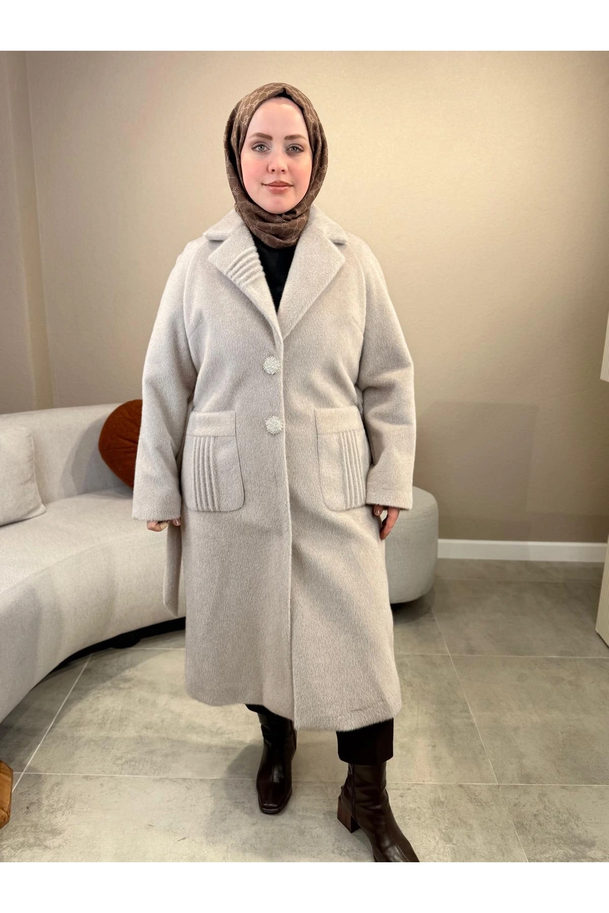 Matex Boncuk Düğmeli Torba Cep Kaban 1488