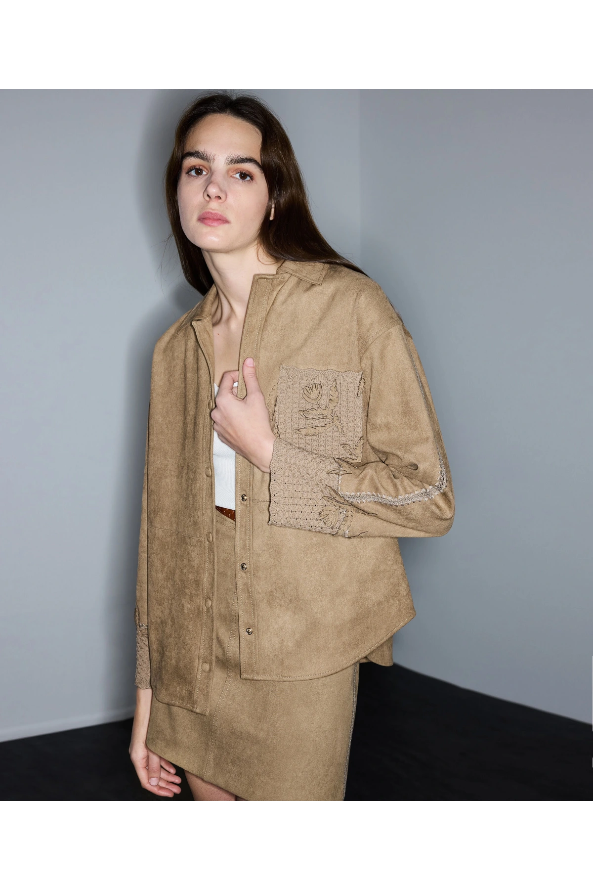 İpekyol Süet Görünümlü Triko Mix Ceket IS1260005061