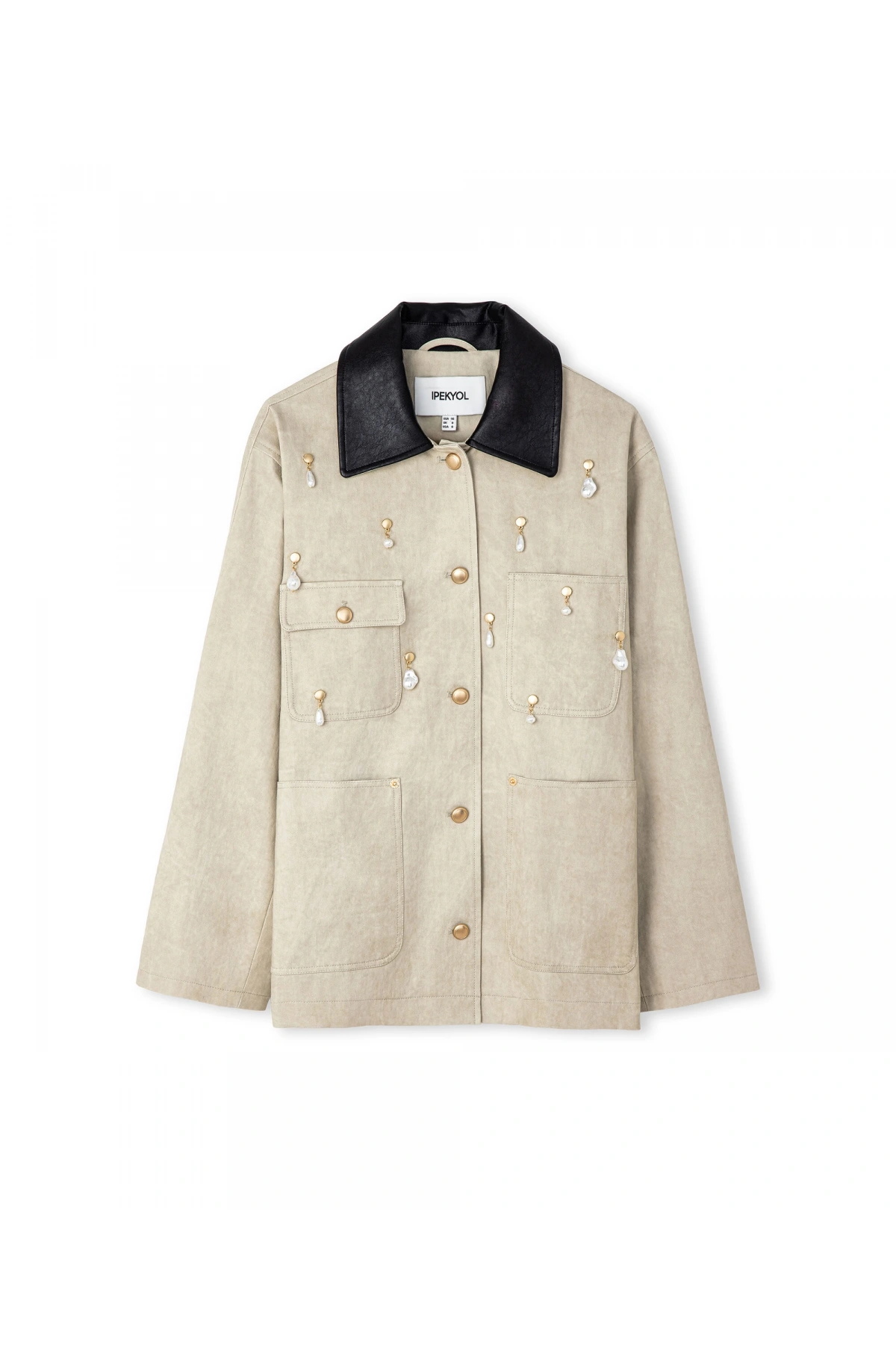İpekyol Suni İnci Aksesuarlı Non Denim Ceket IS1260012029