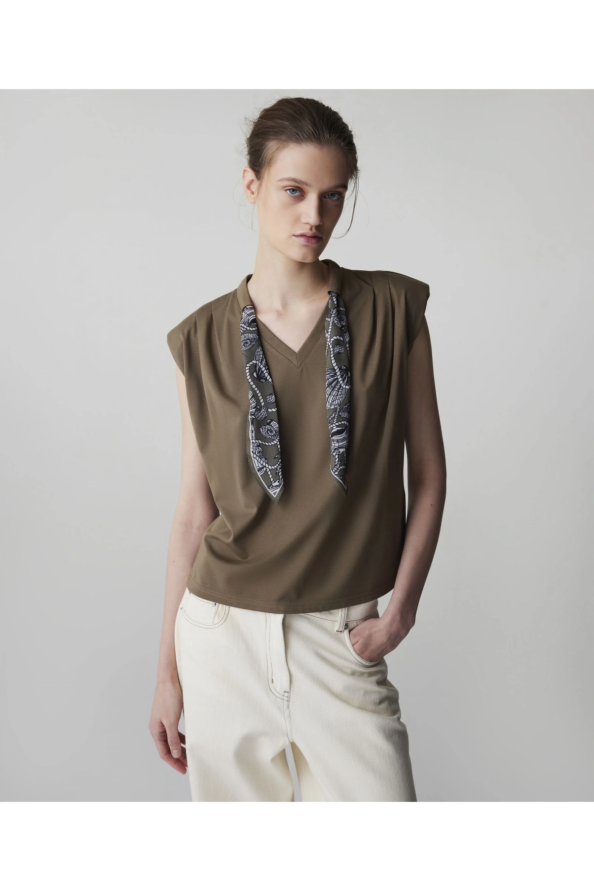 İpekyol Fular Aksesuarlı T-Shirt IS1260070077