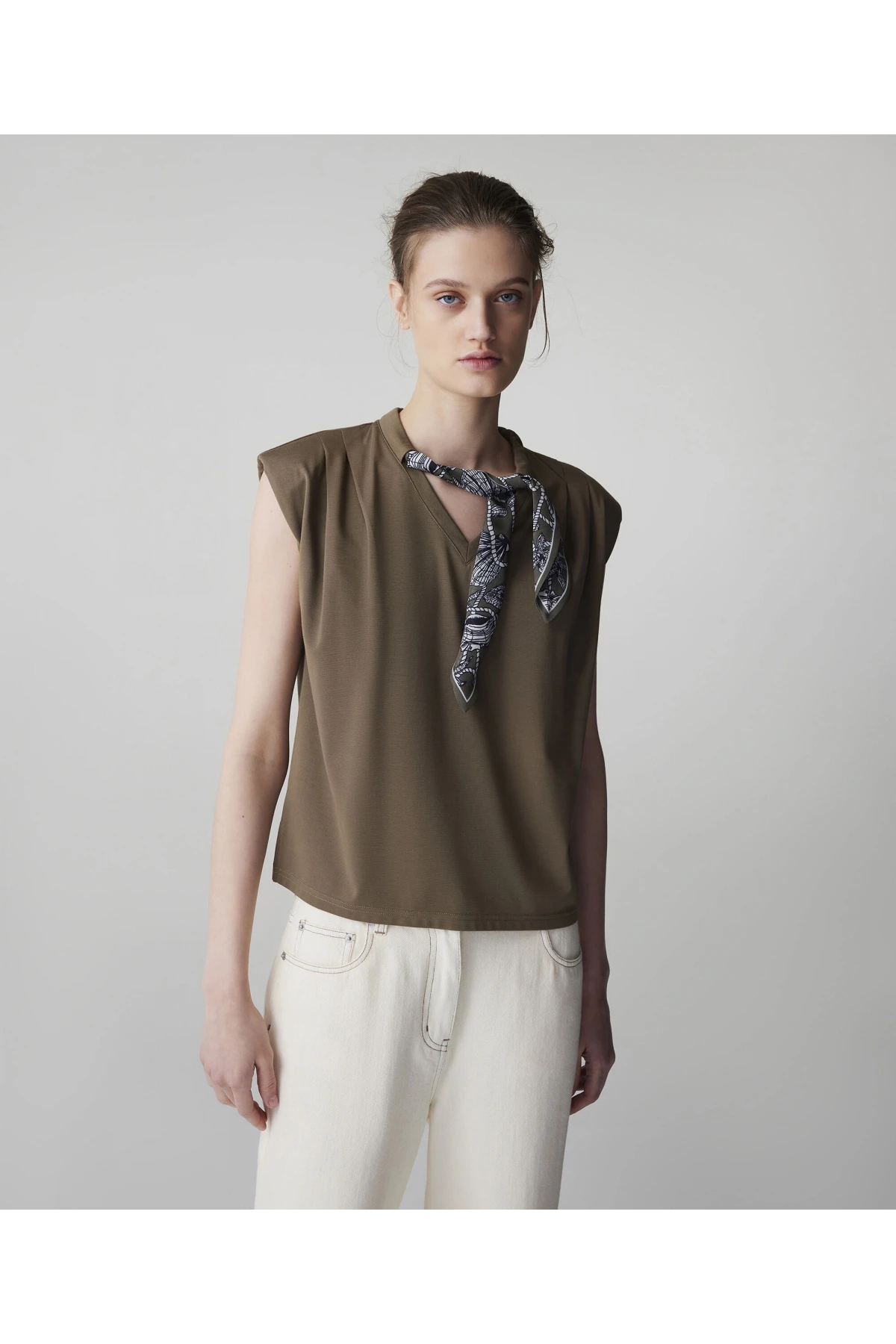 İpekyol Fular Aksesuarlı T-Shirt IS1260070077