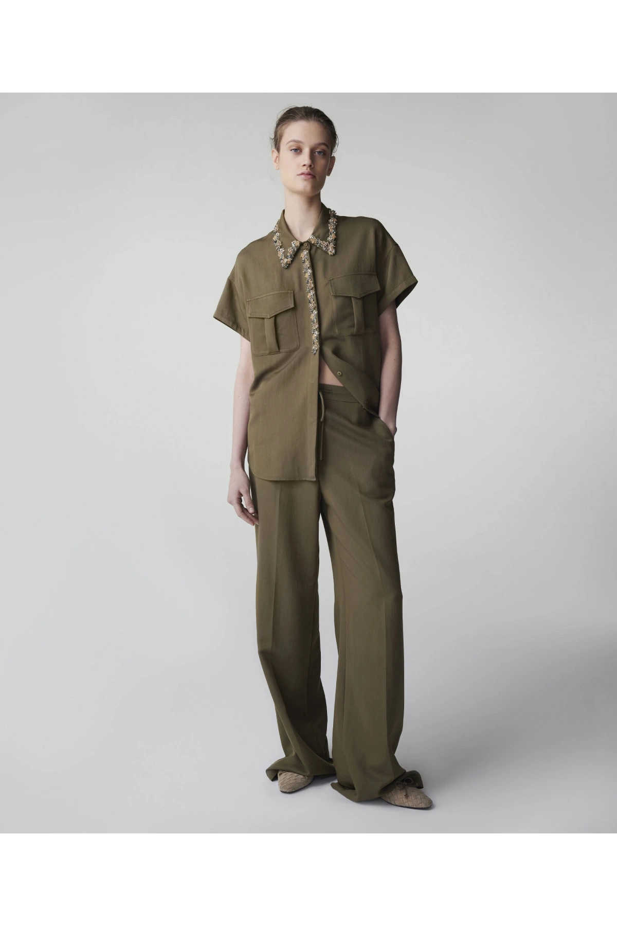 İpekyol Wide Leg Fit Belden Bağlamalı Pantolon IS1260003130