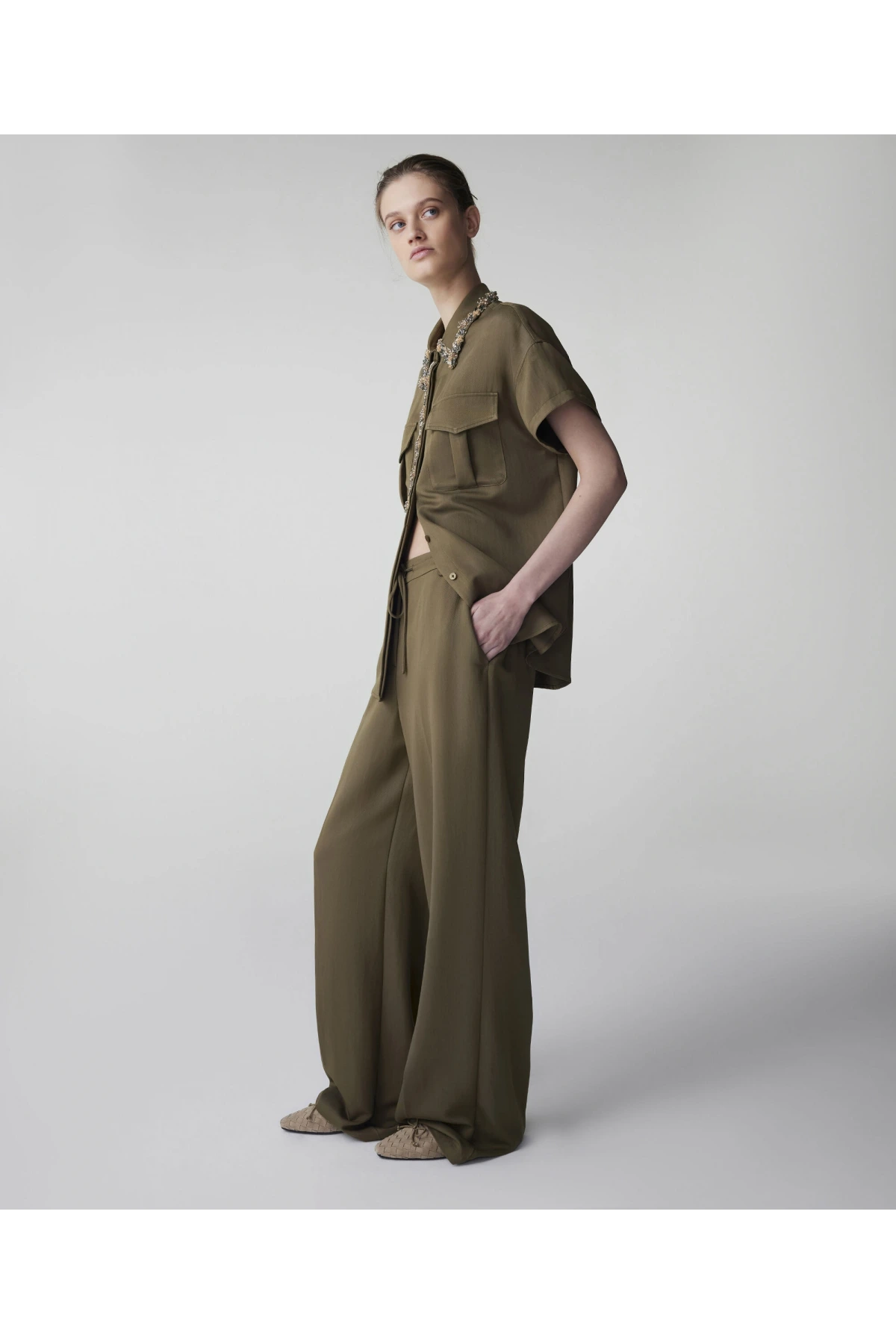 İpekyol Wide Leg Fit Belden Bağlamalı Pantolon IS1260003130