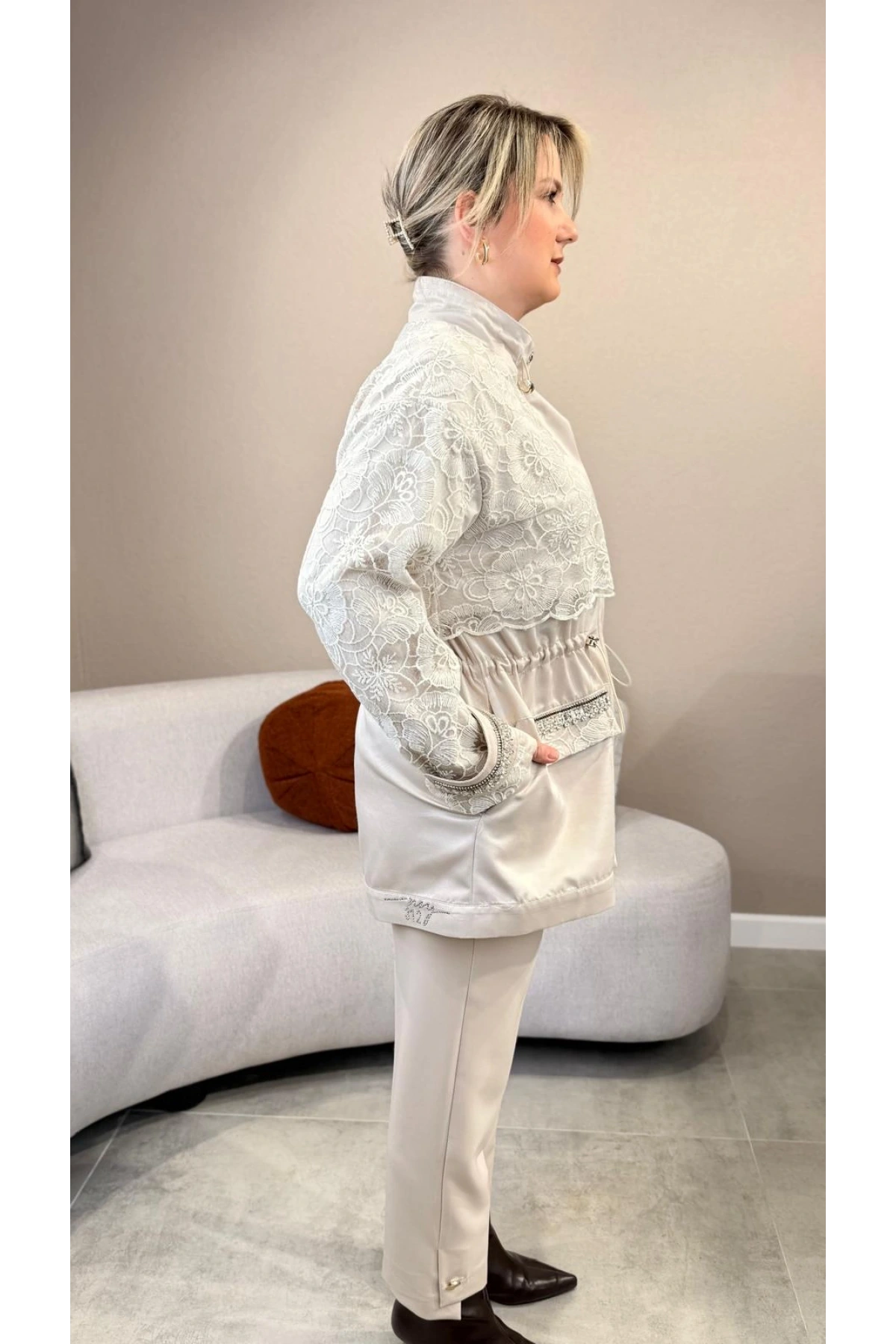 My312 Dantelli Taşlı Kap 26S7701