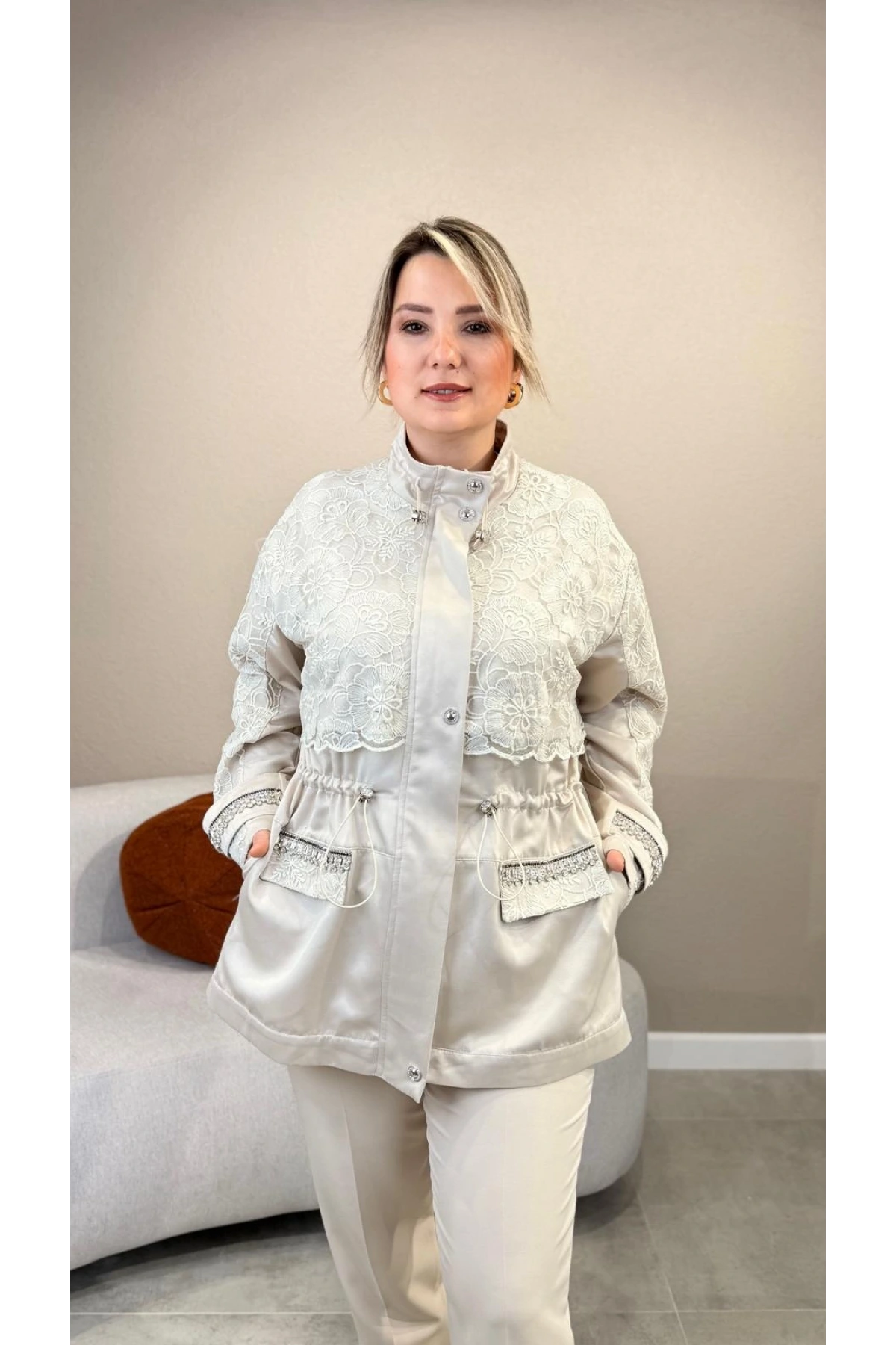 My312 Dantelli Taşlı Kap 26S7701