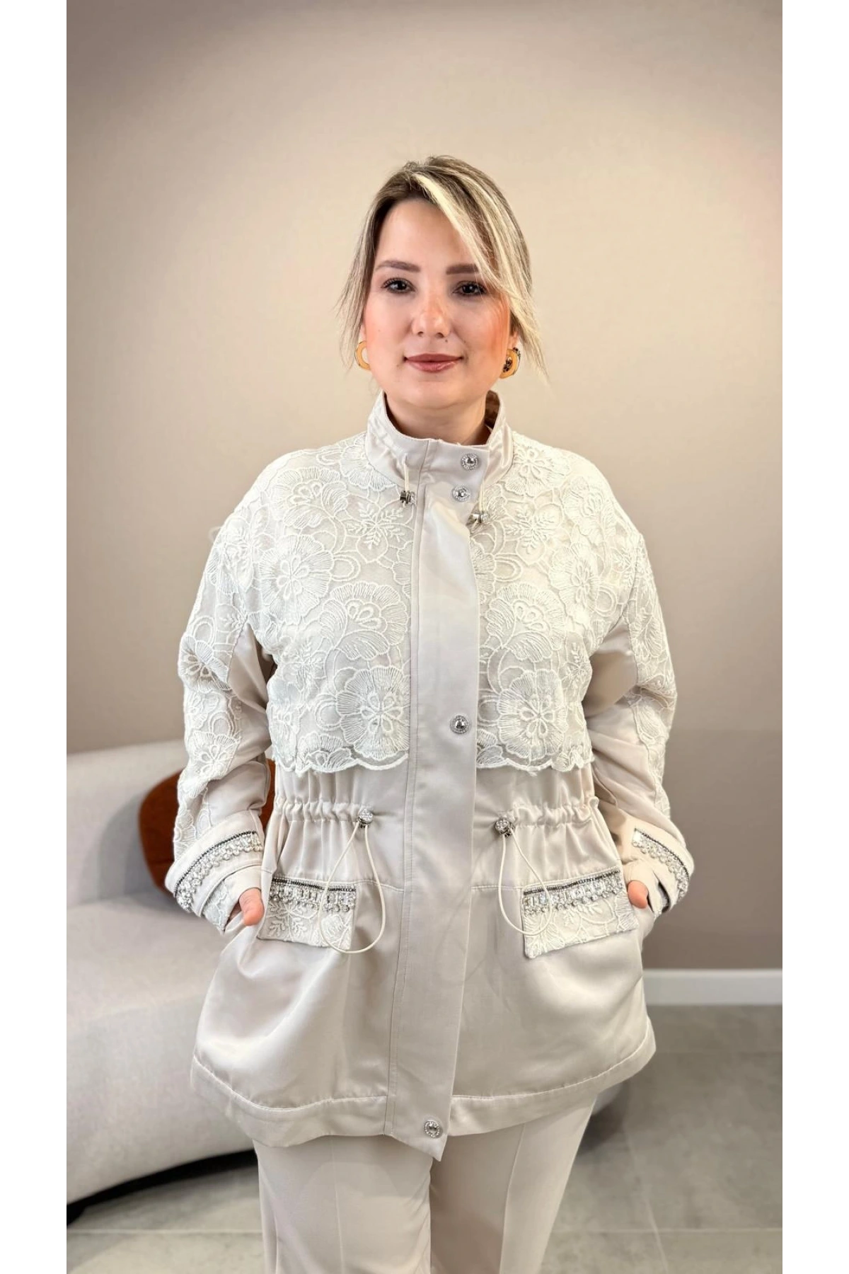 My312 Dantelli Taşlı Kap 26S7701