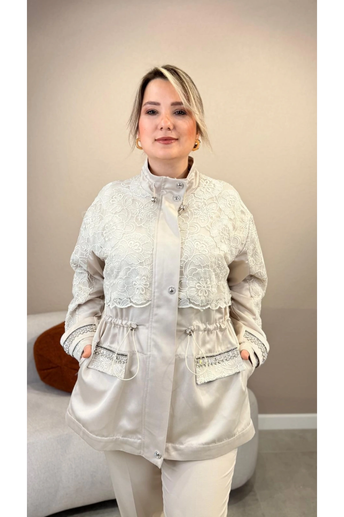 My312 Dantelli Taşlı Kap 26S7701