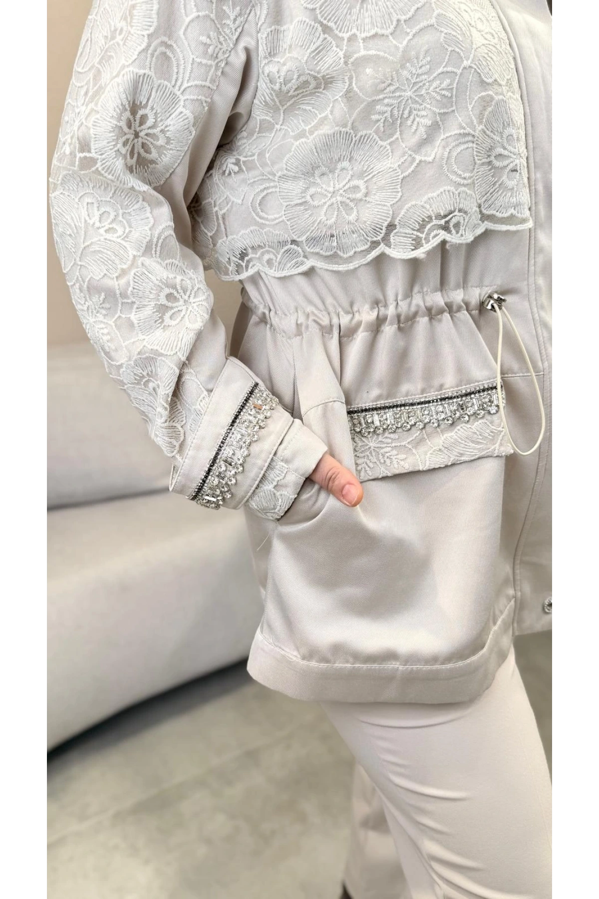 My312 Dantelli Taşlı Kap 26S7701