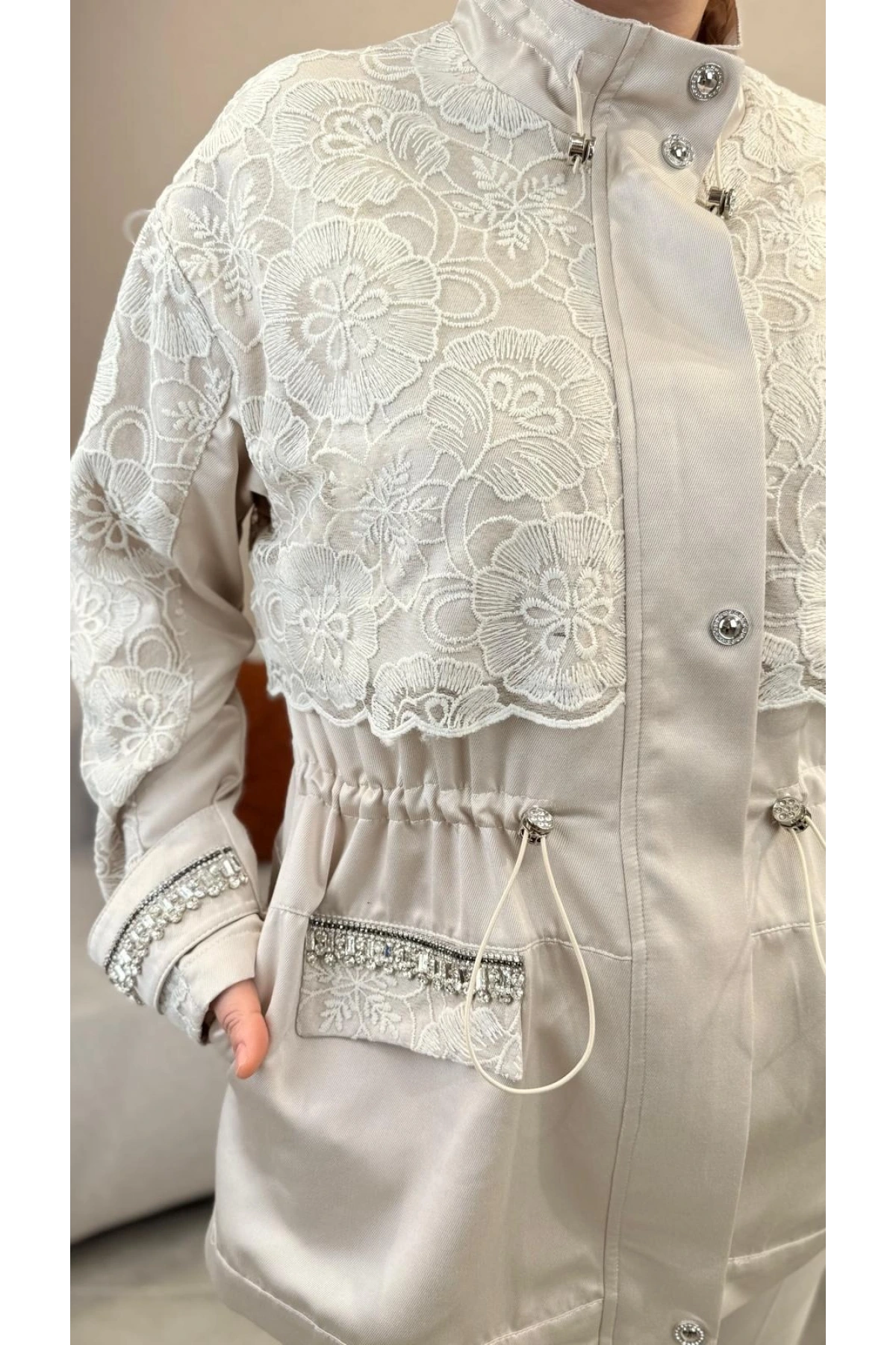 My312 Dantelli Taşlı Kap 26S7701