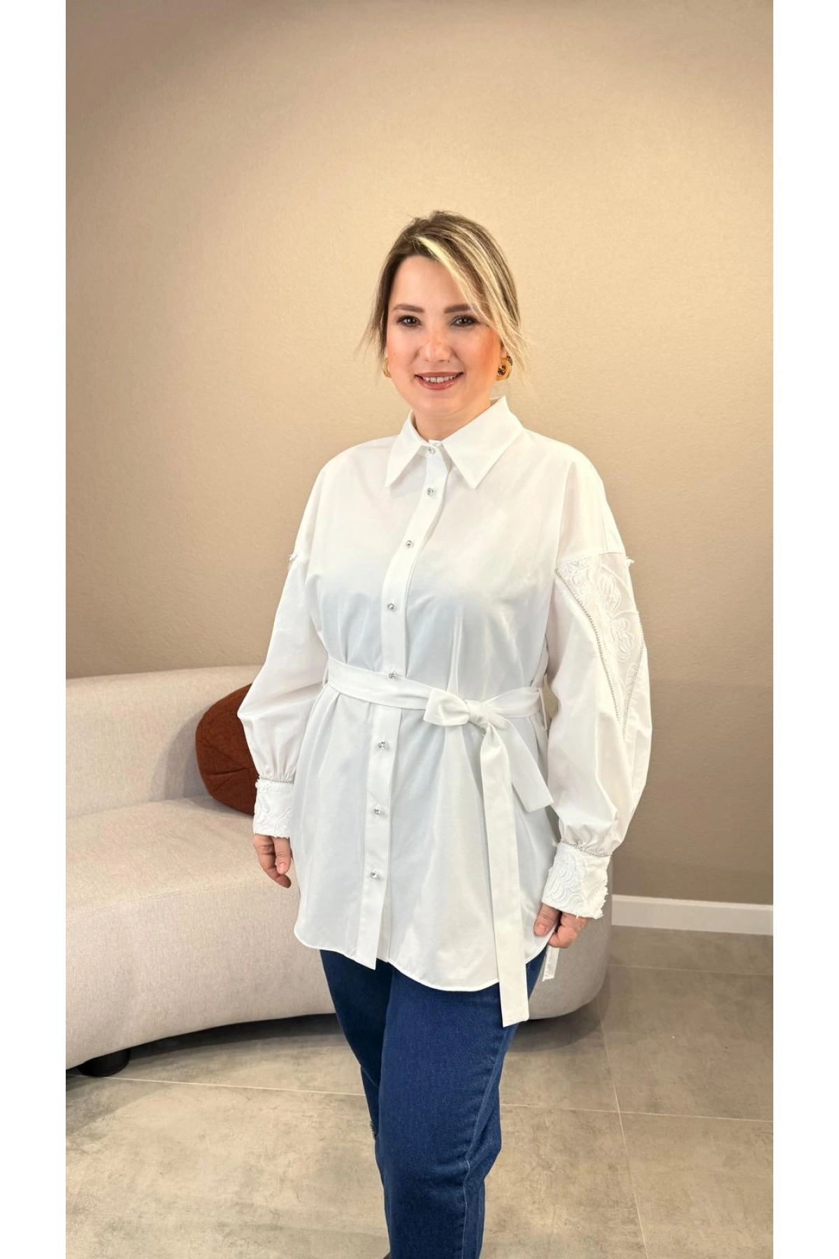 My312 Kolları Dantelli Tunik 26S8819