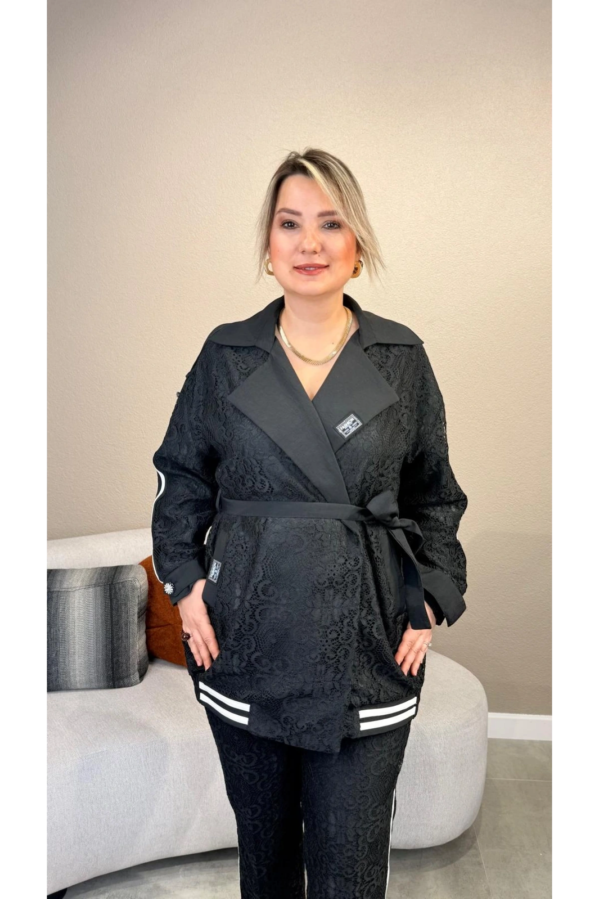 My312 Dantelli Şeritli Takım 26S1624