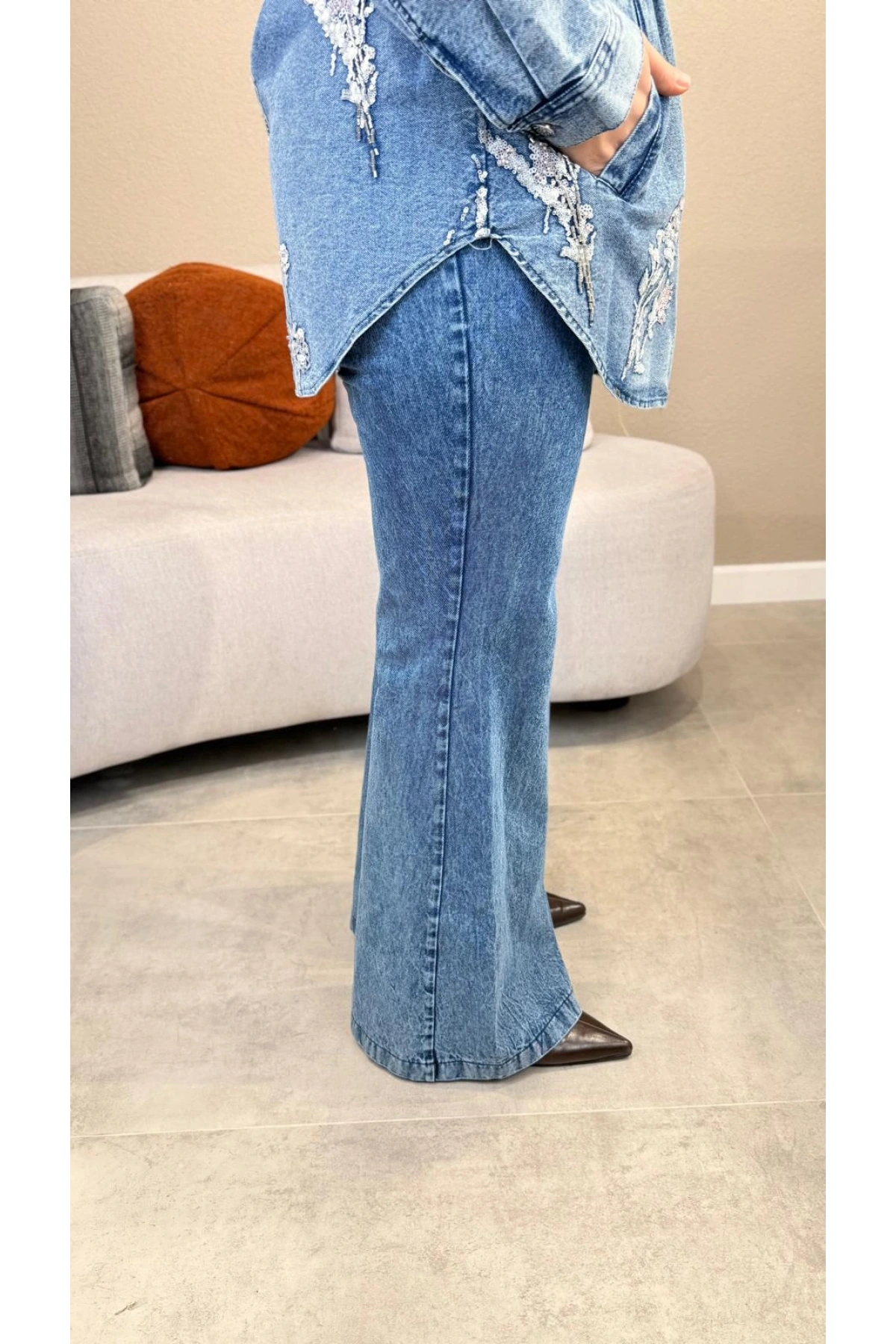 My312 Nakış İşlemeli Denim Takım 26S7721