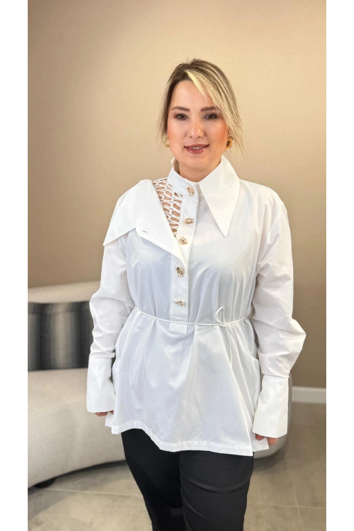 My312 Fileli Düğmeli Gömlek 26S8835