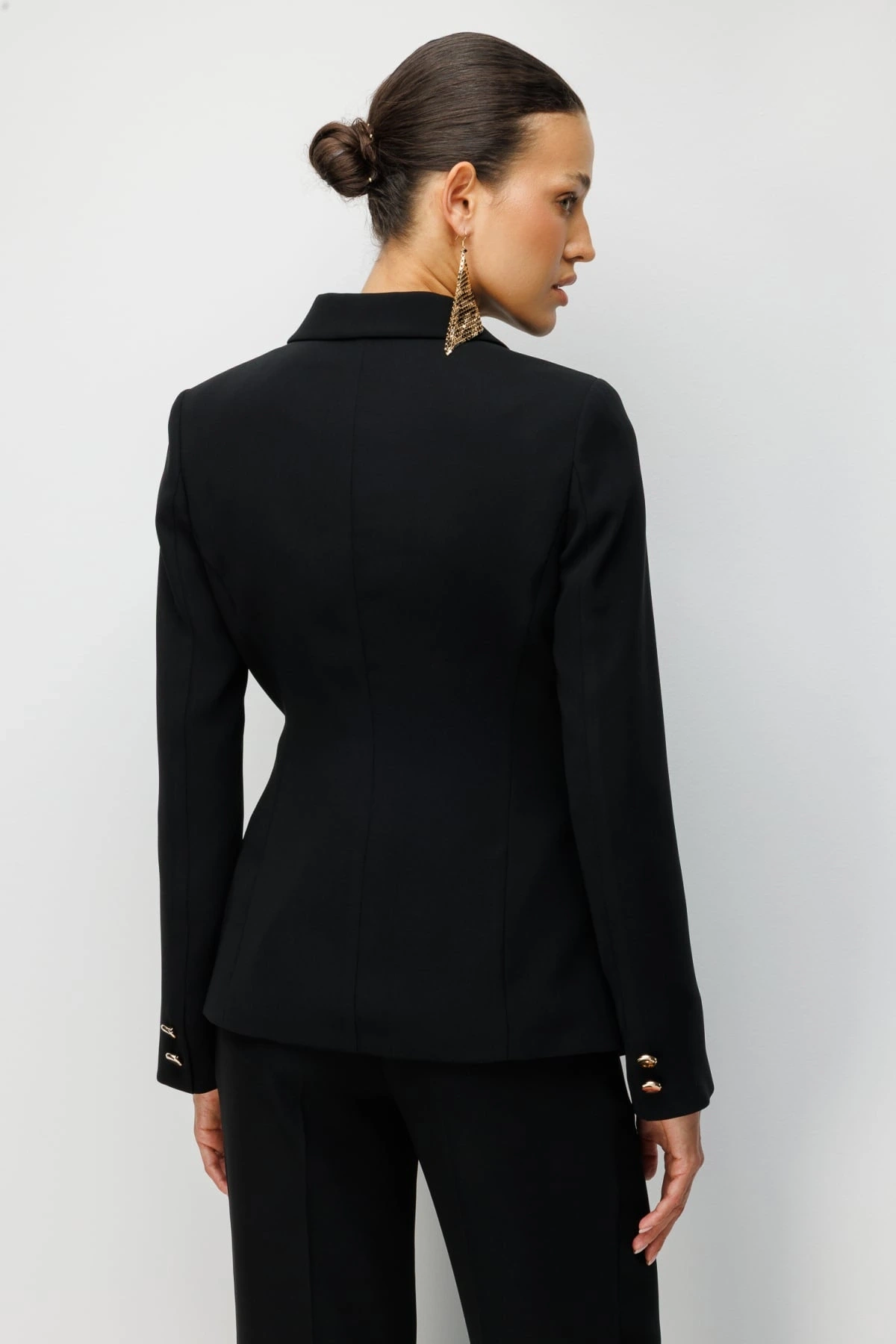 Ekol Beli Kuşaklı Metal Aksesuarlı Ceket 01142