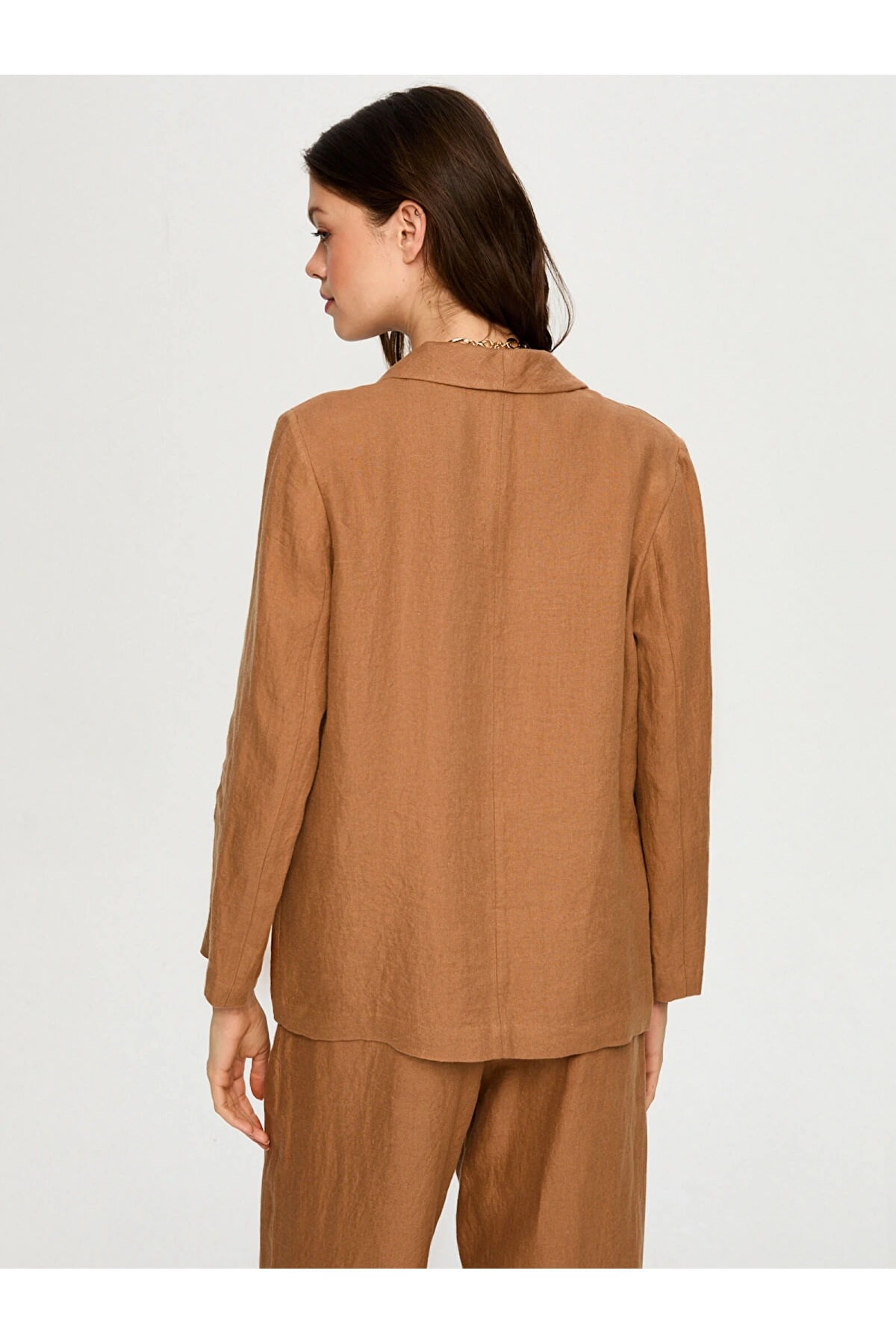 Faik Sönmez %100 Keten Astarsız Blazer Ceket US26CKT015