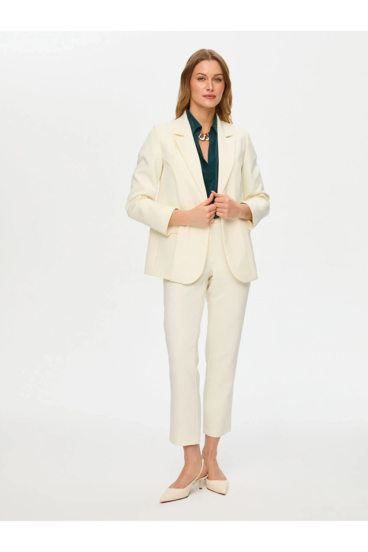 Faik Sönmez Gold Düğmeli Şık Blazer Ceket US26CKT018