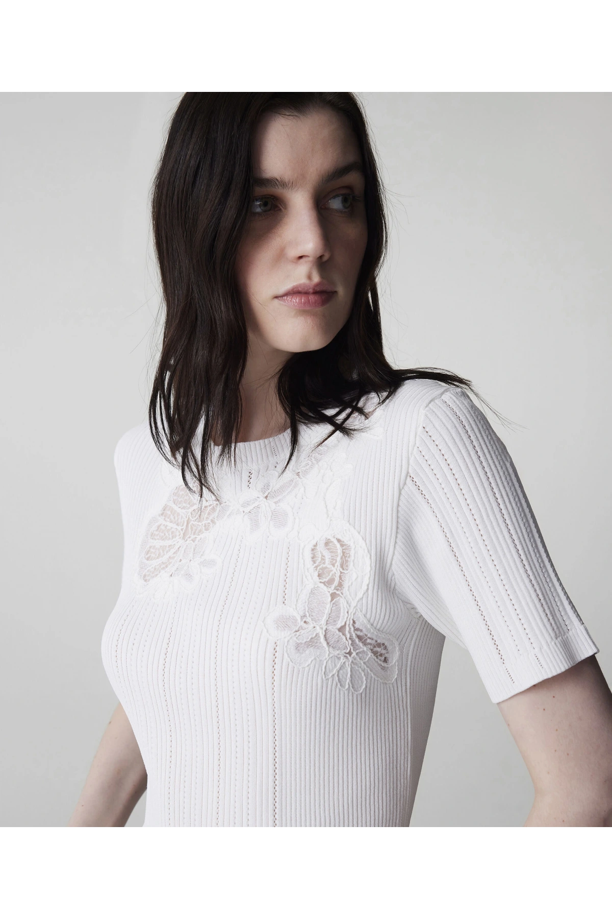 İpekyol Nakışlı Dantel Mix Triko IS1260050071