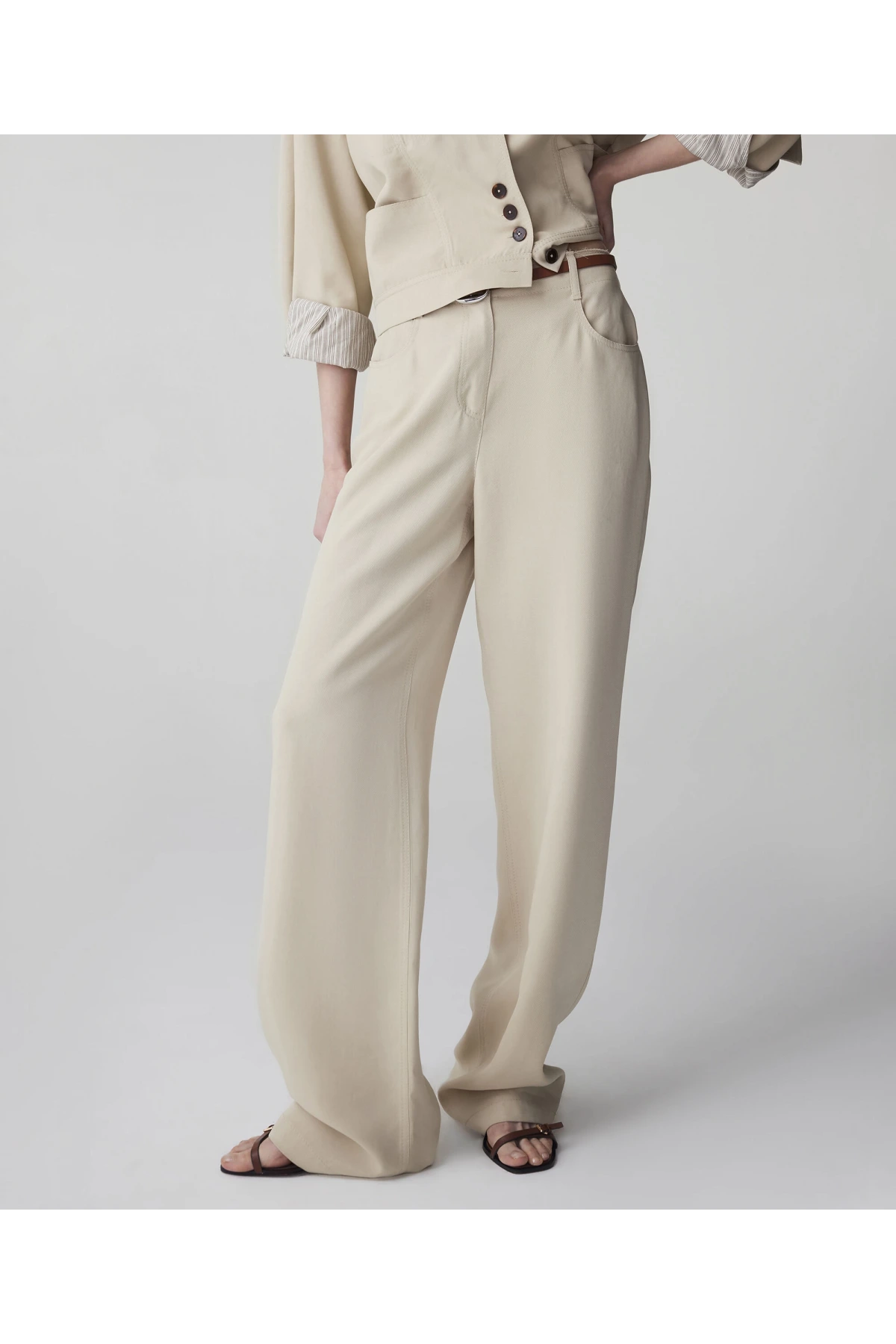 İpekyol Kemerli Straight Fit Pantolon IS1260003145