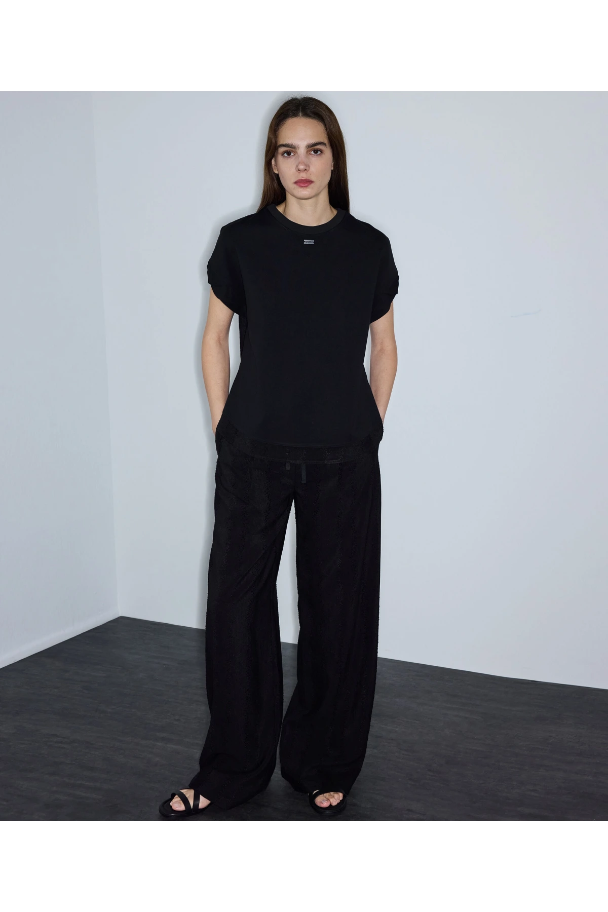 İpekyol Kumaş Mix Bluz IS1260006063 /Siyah/42