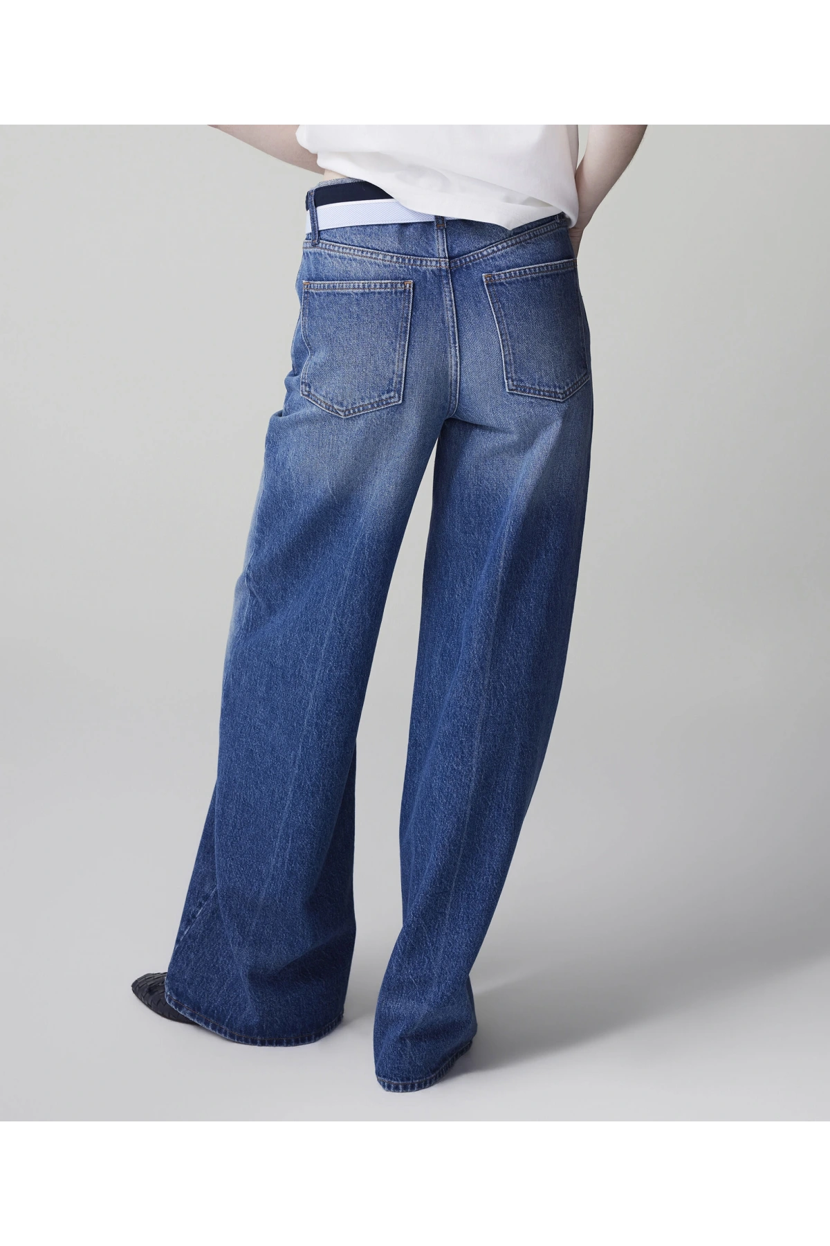 İpekyol Kontrast Bel Wide Leg Jean Pantolon IS1260018022