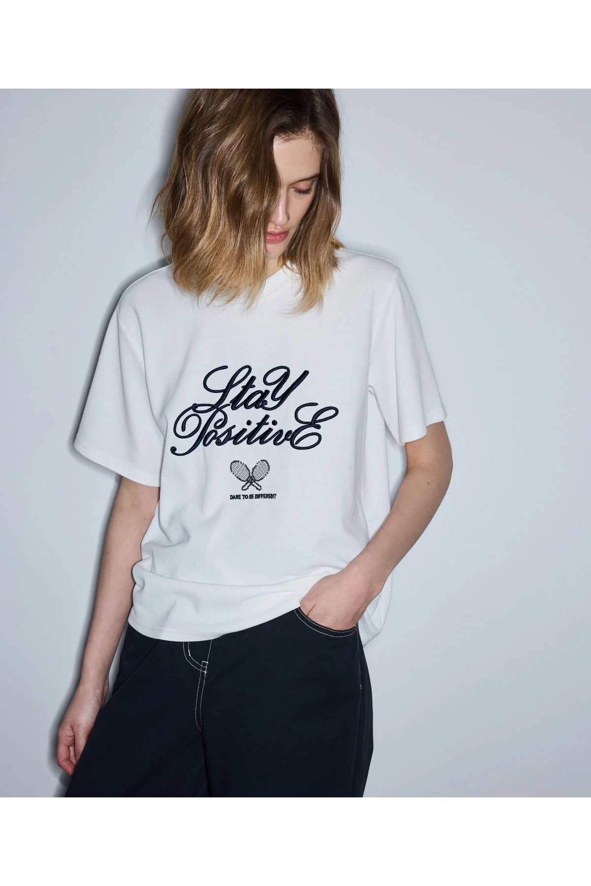 İpekyol Slogan Nakışlı T-Shirt IS1260070047