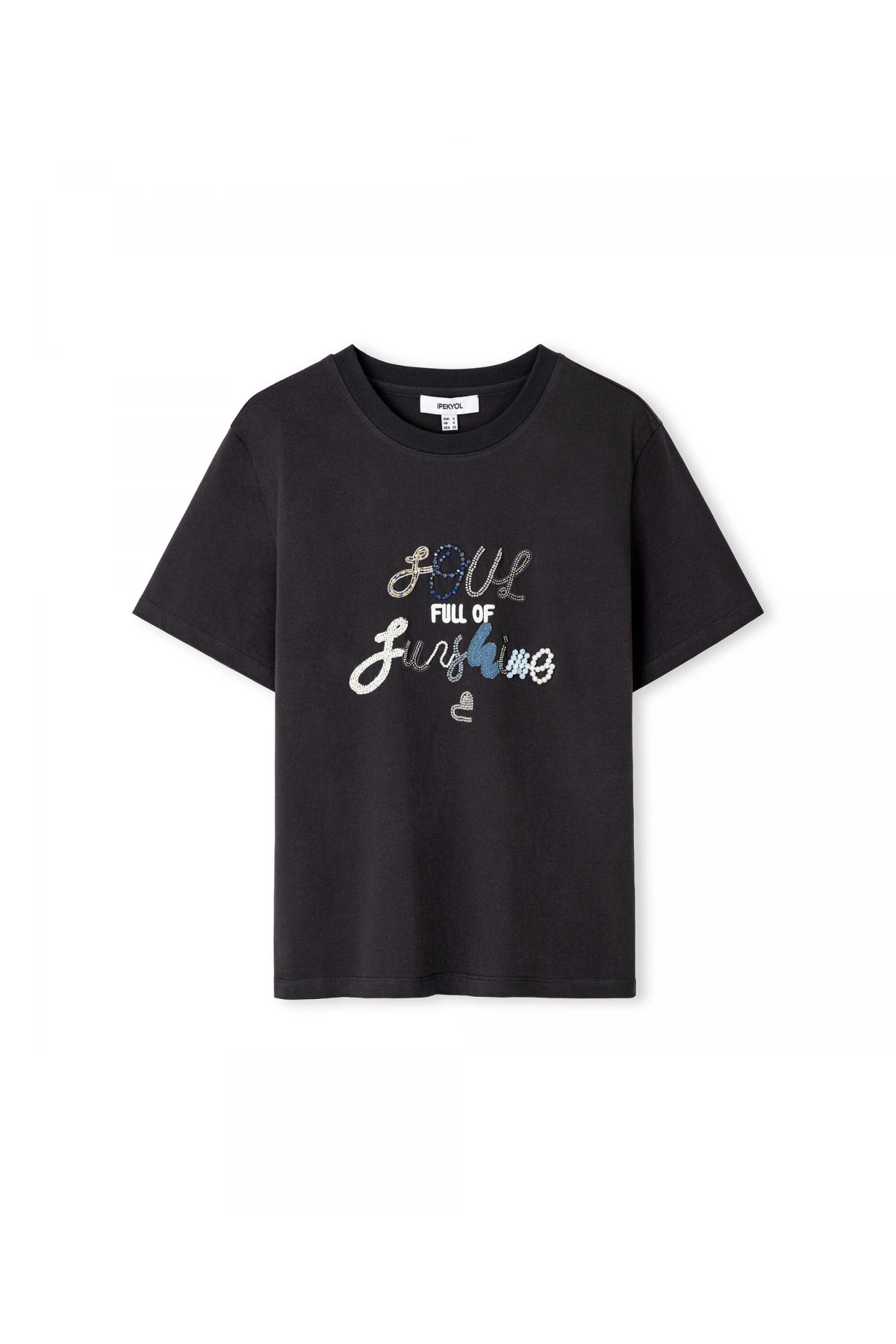 İpekyol Slogan Nakışlı T-Shirt IS1260070103