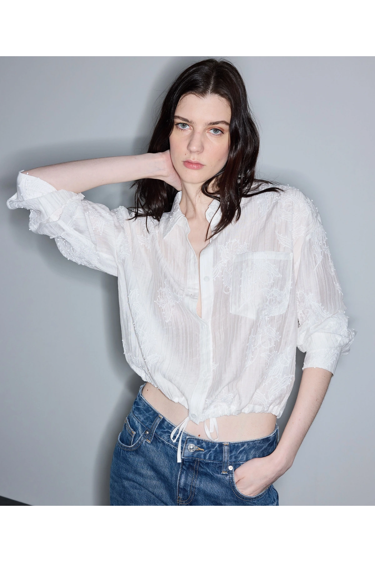 İpekyol Nakış Aplikeli Gömlek IS1260025151