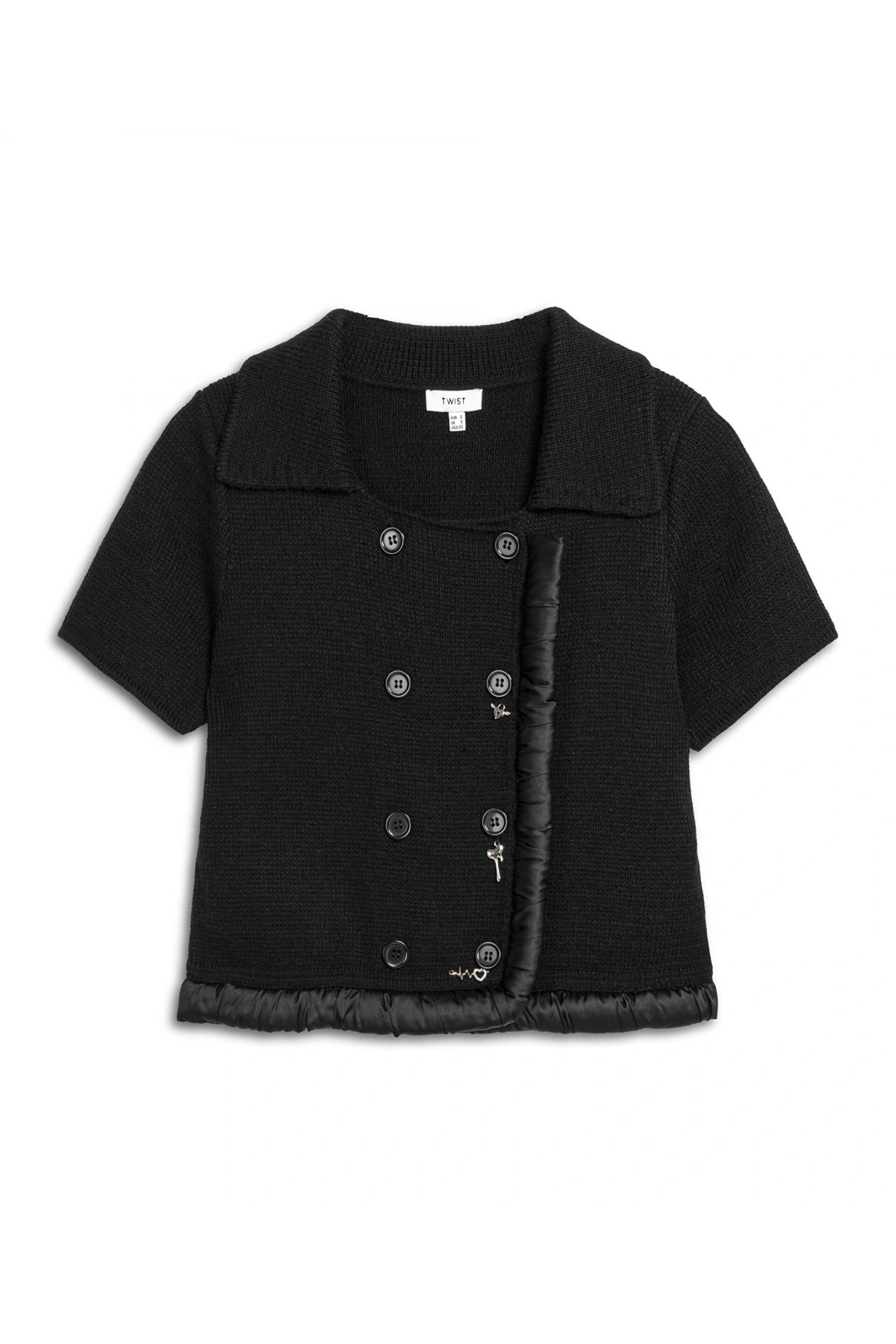 Twist Metal Aksesuarlı Kumaş Mix Triko TW6250050464