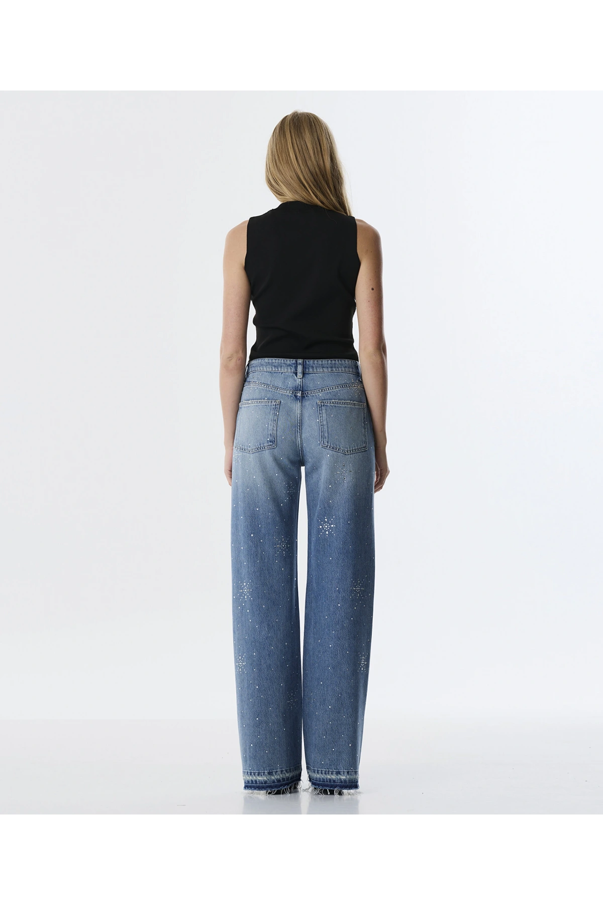 Twist Hotfix Baskılı Wide Leg Jean Pantolon TW6250018011