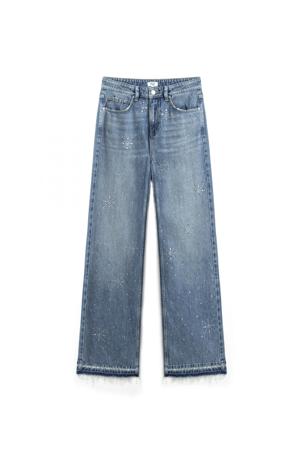 Twist Hotfix Baskılı Wide Leg Jean Pantolon TW6250018011