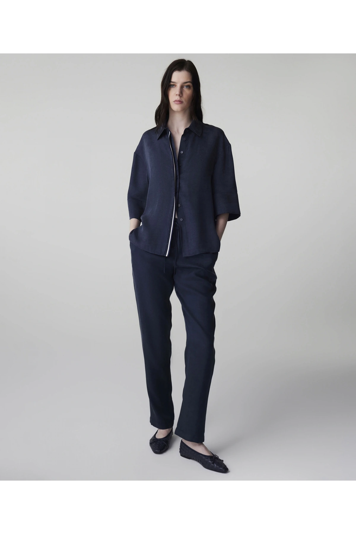 İpekyol Kontrast Biyeli Hotfix Baskılı Gömlek IS1260025153