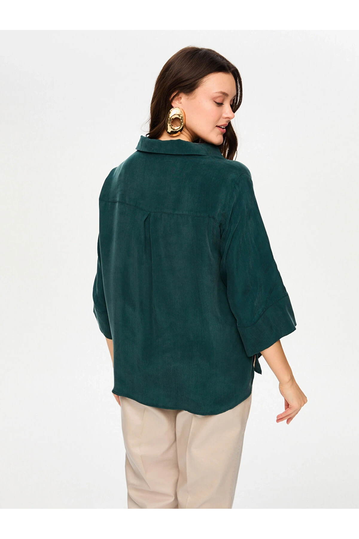 Faik Sönmez Yarım Patlı 3-4 Kol Cupro Bluz US26BLZ021