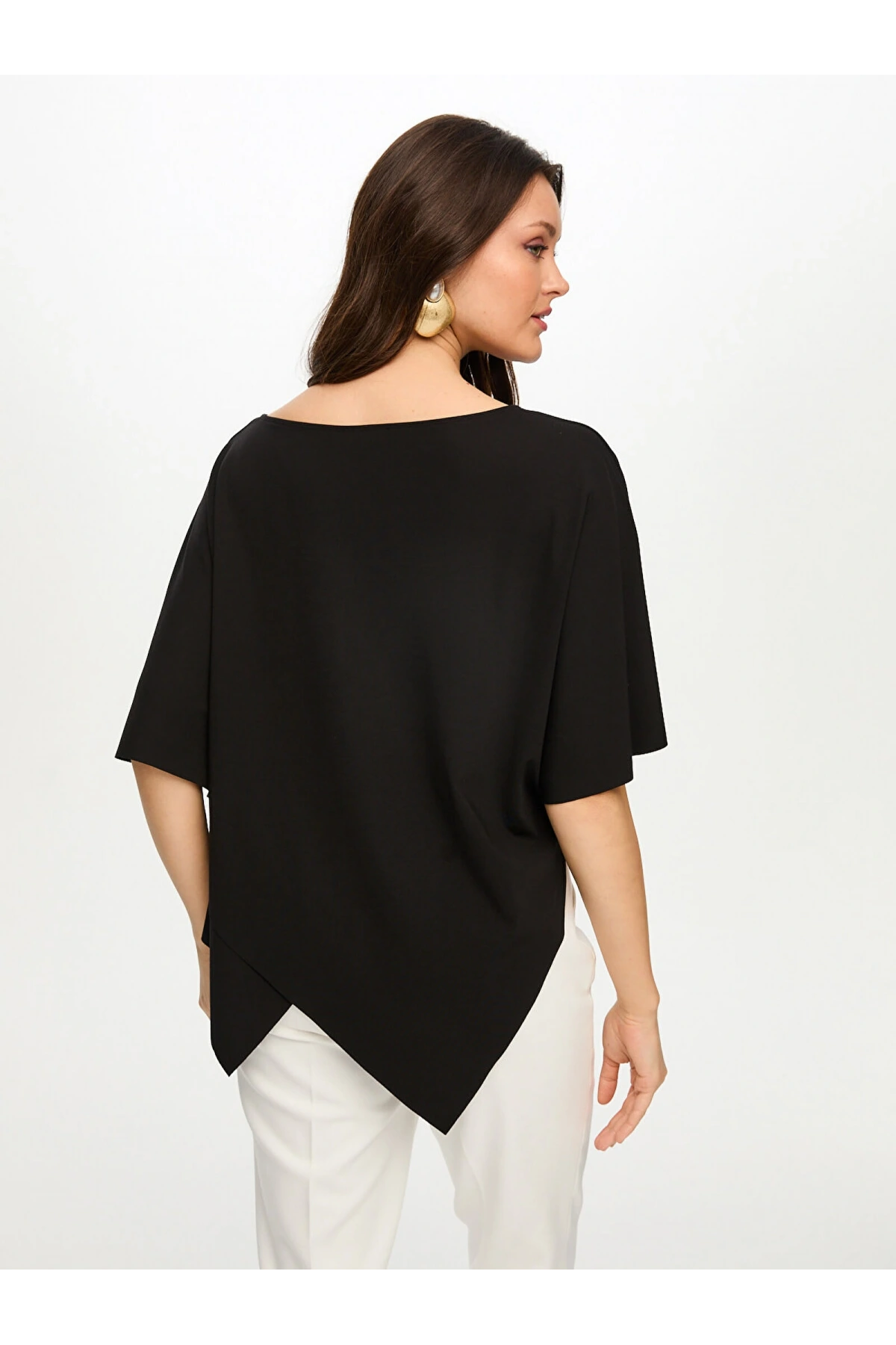 Faik Sönmez Mendil Form Asimetrik Yuvarlak Yaka T-Shirt US26TSH062